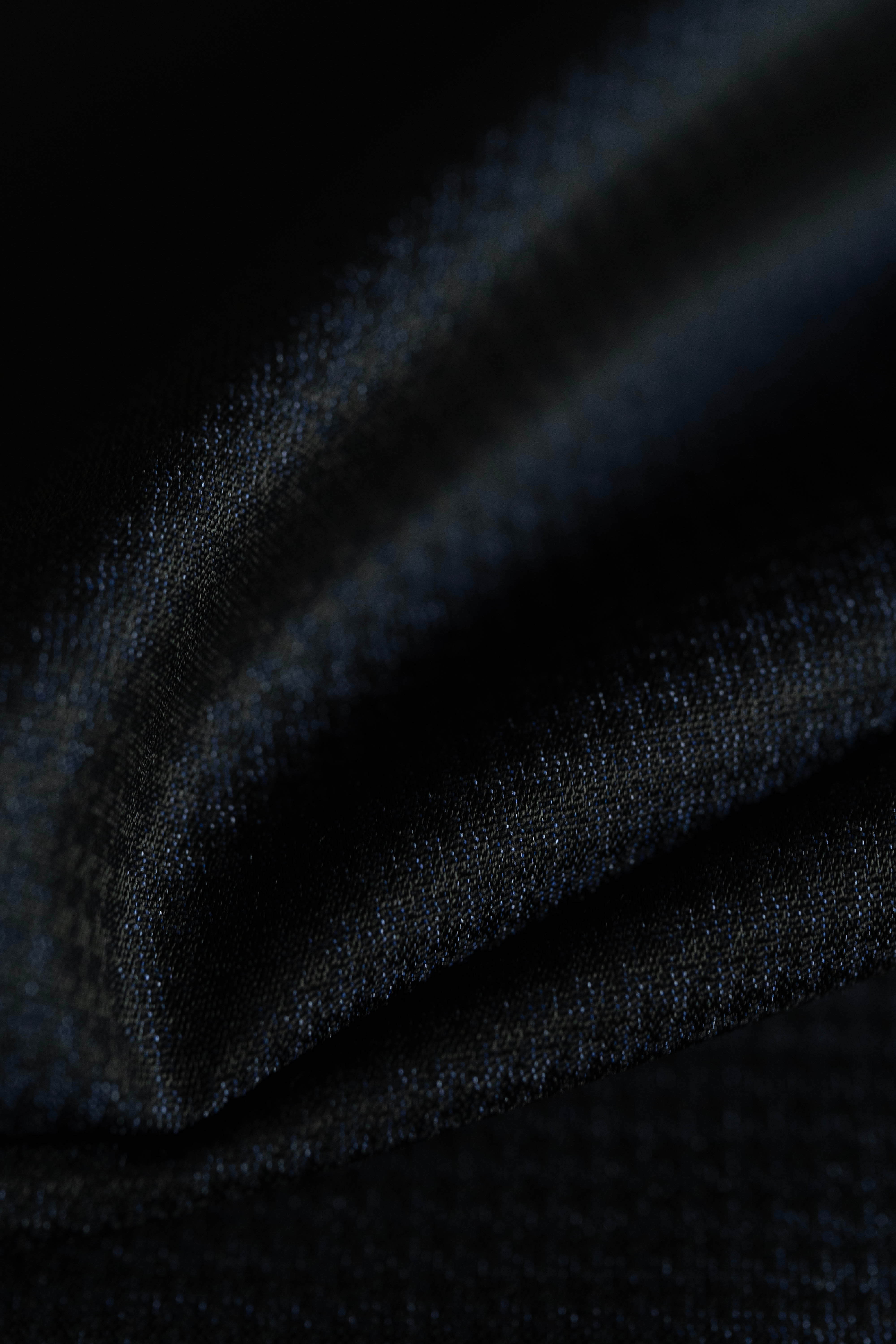 Scabal Dark Navy Festival Collection wool and polyester fabric showing texture and color detail.