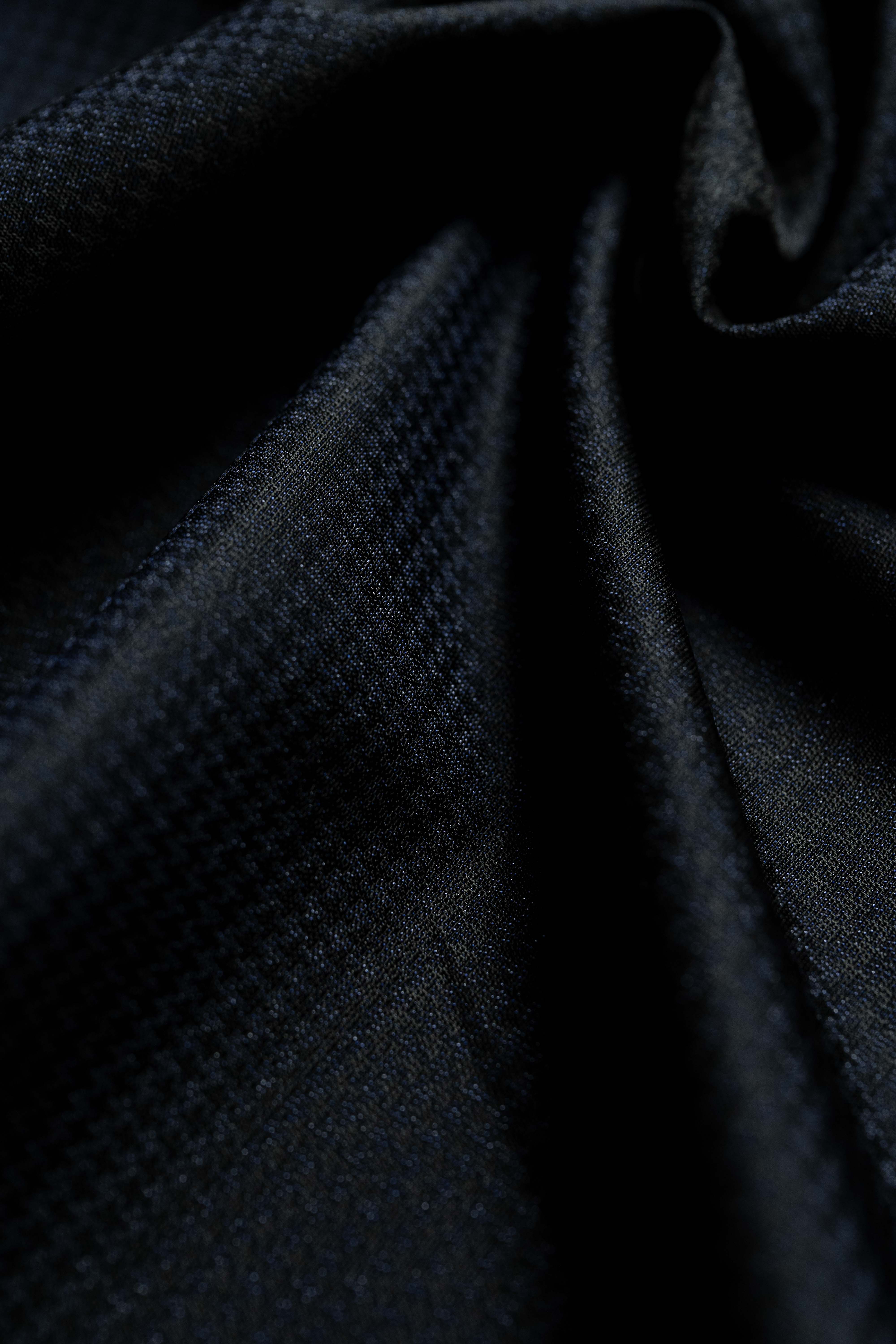 Scabal Dark Navy Festival Collection wool and polyester fabric for bespoke suits, featuring a luxurious texture.