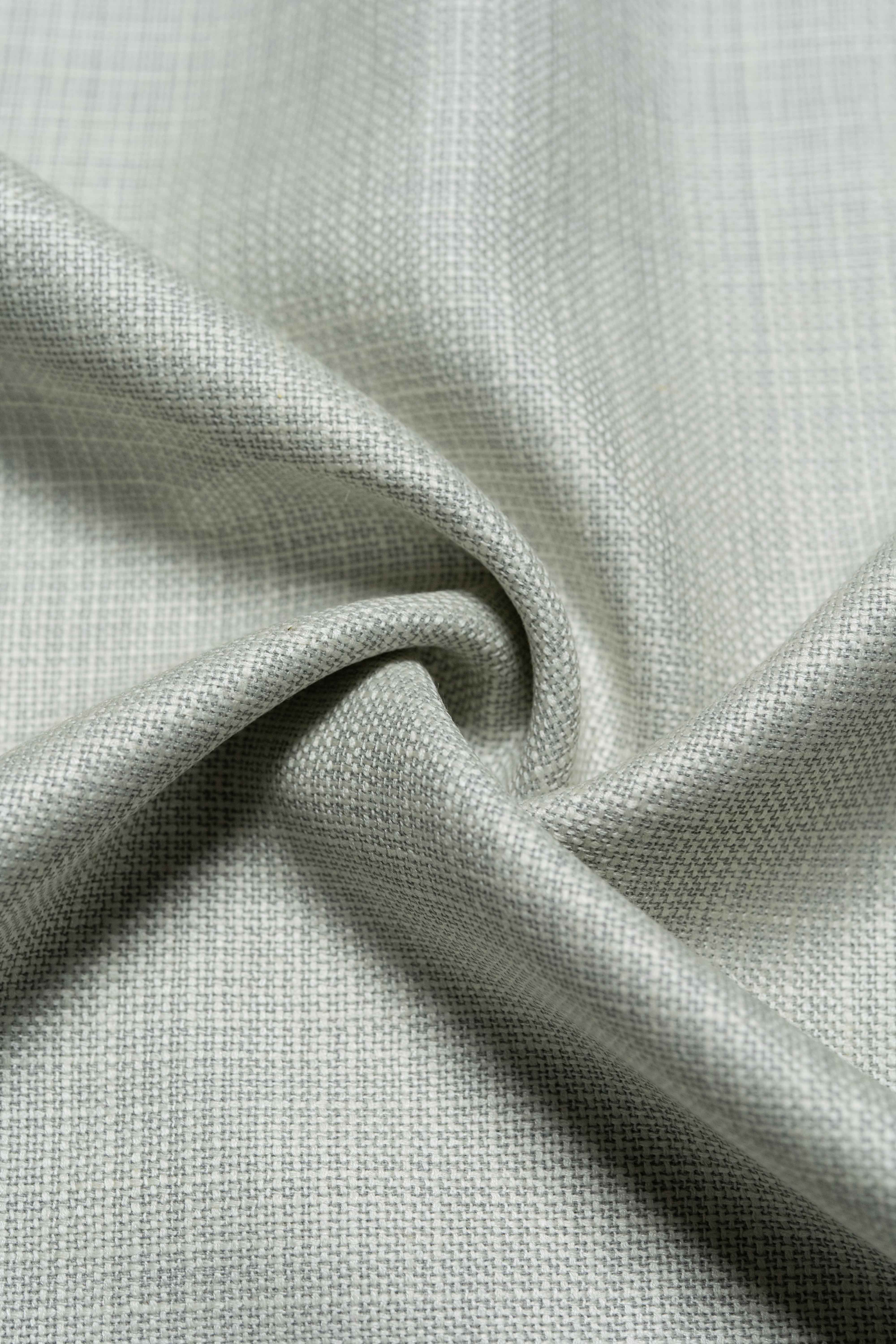 Loro Piana Beige Wool Silk Linen Jacket Fabric showing a luxurious close-up of the unique textile blend.