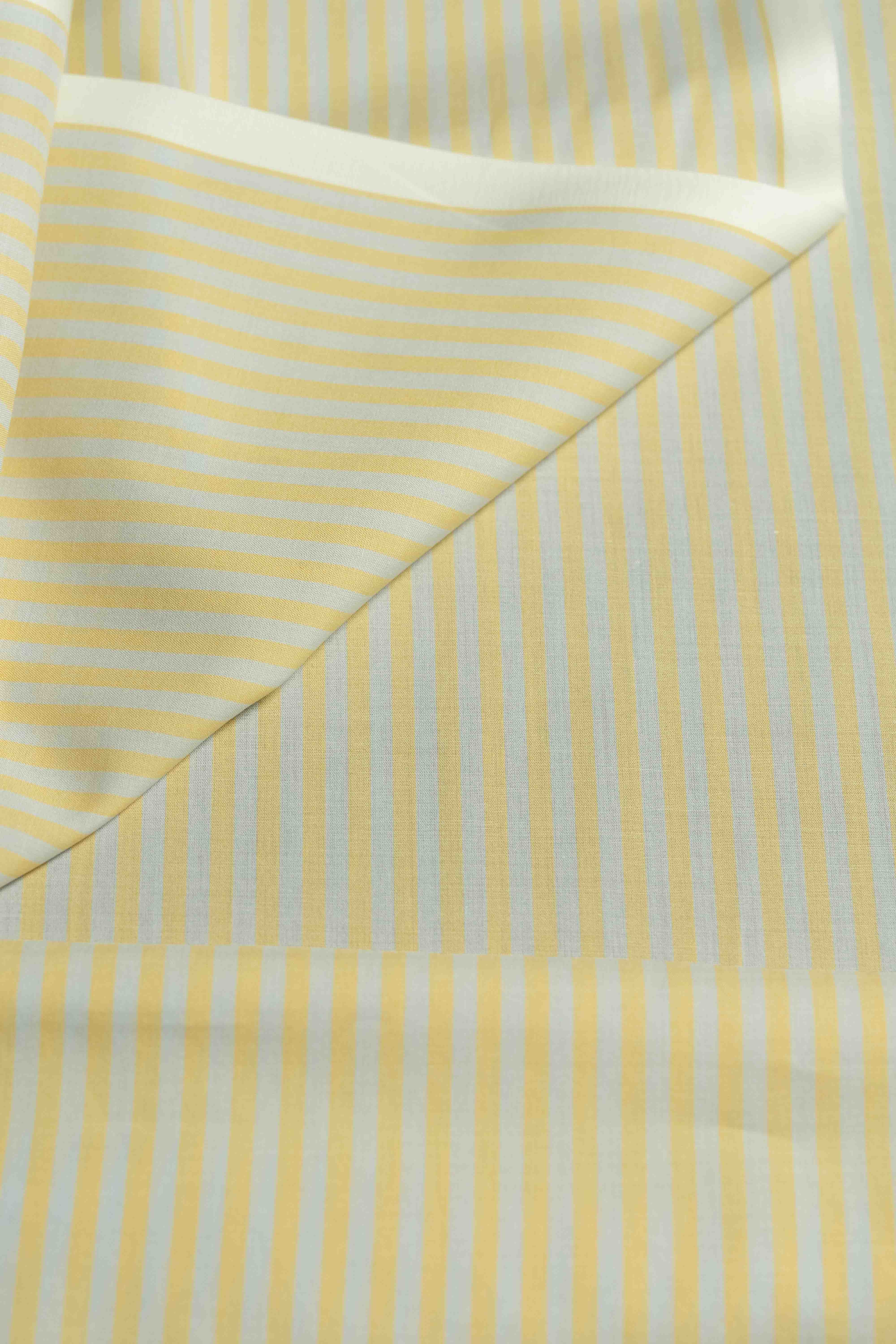 Carlo Riva Yellow Stripe Shirt Fabric featuring 90cm width and a soft textured design.