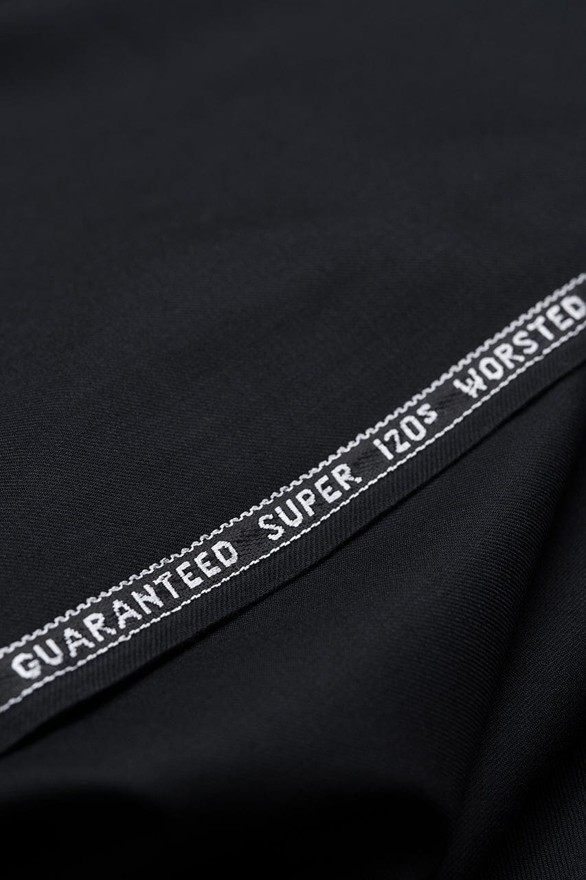 Modern Suit Fabrics-Bower Roebuck NGC38172 Bower Roebuck Black Super 120's & Cashmere for Suits