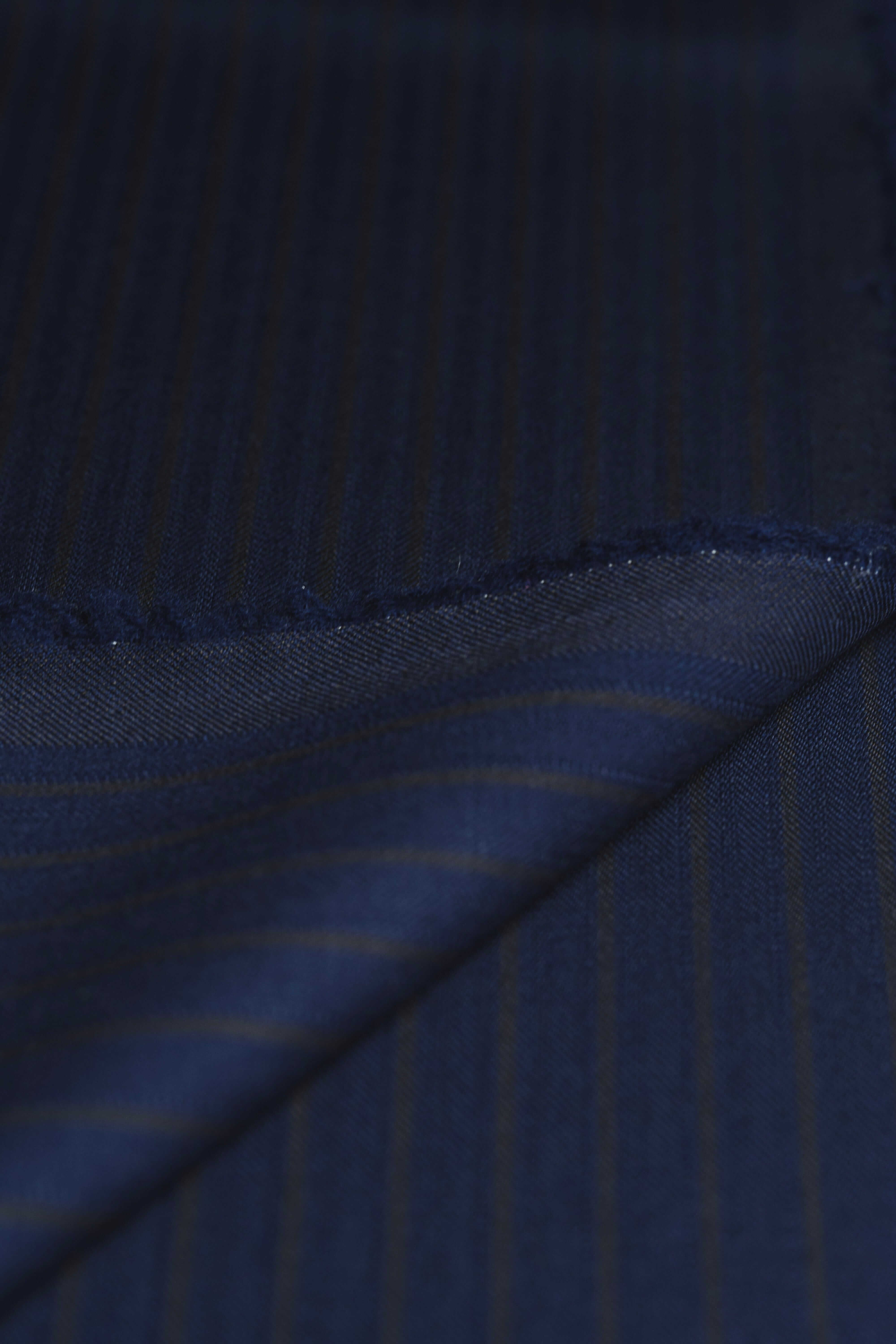 Modern Suit Fabrics-Carlo Barbera 32334 Carlo Barbera Navy Stripe Wool Suiting-3m