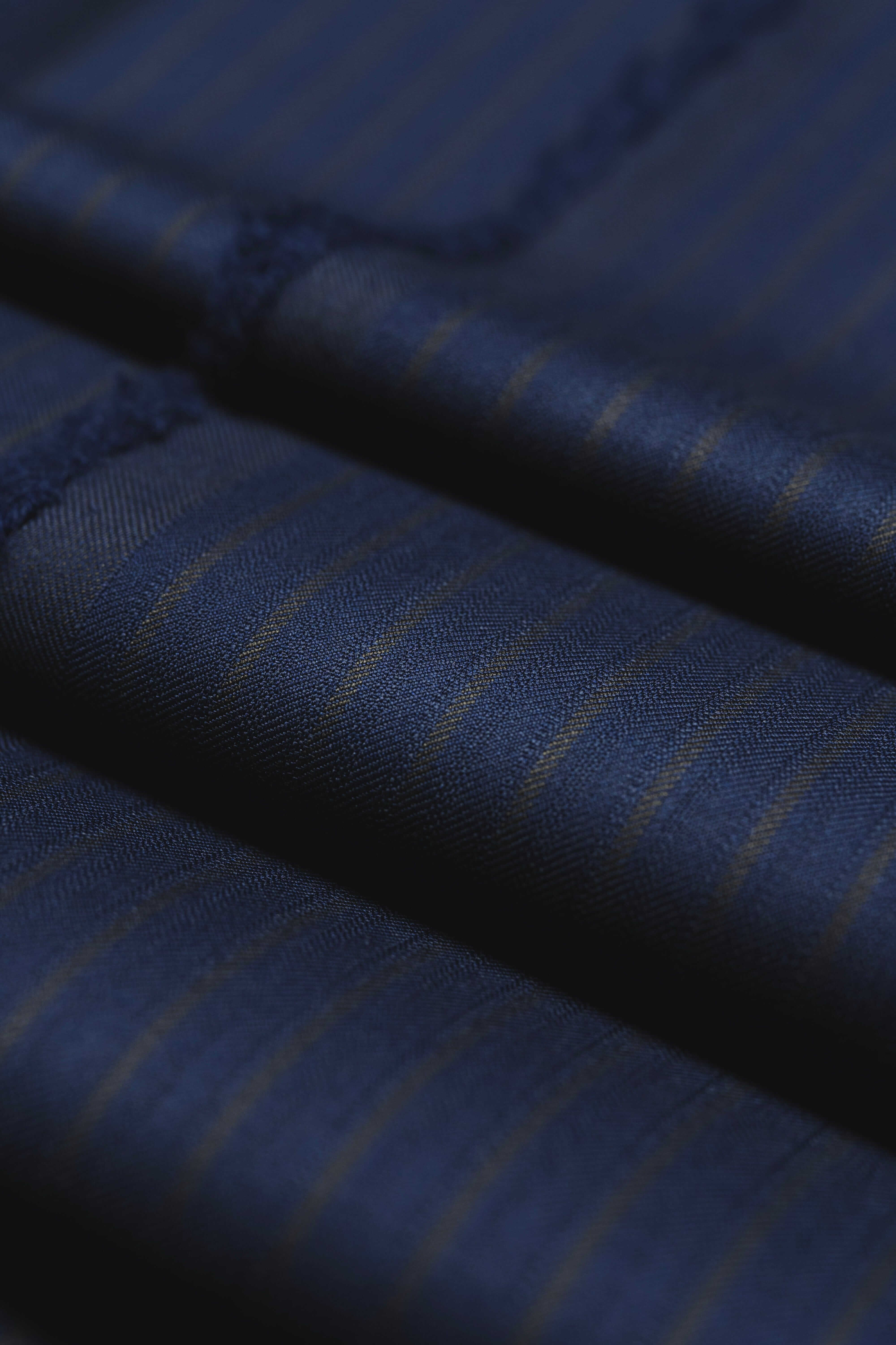 Modern Suit Fabrics-Carlo Barbera 32334 Carlo Barbera Navy Stripe Wool Suiting-3m