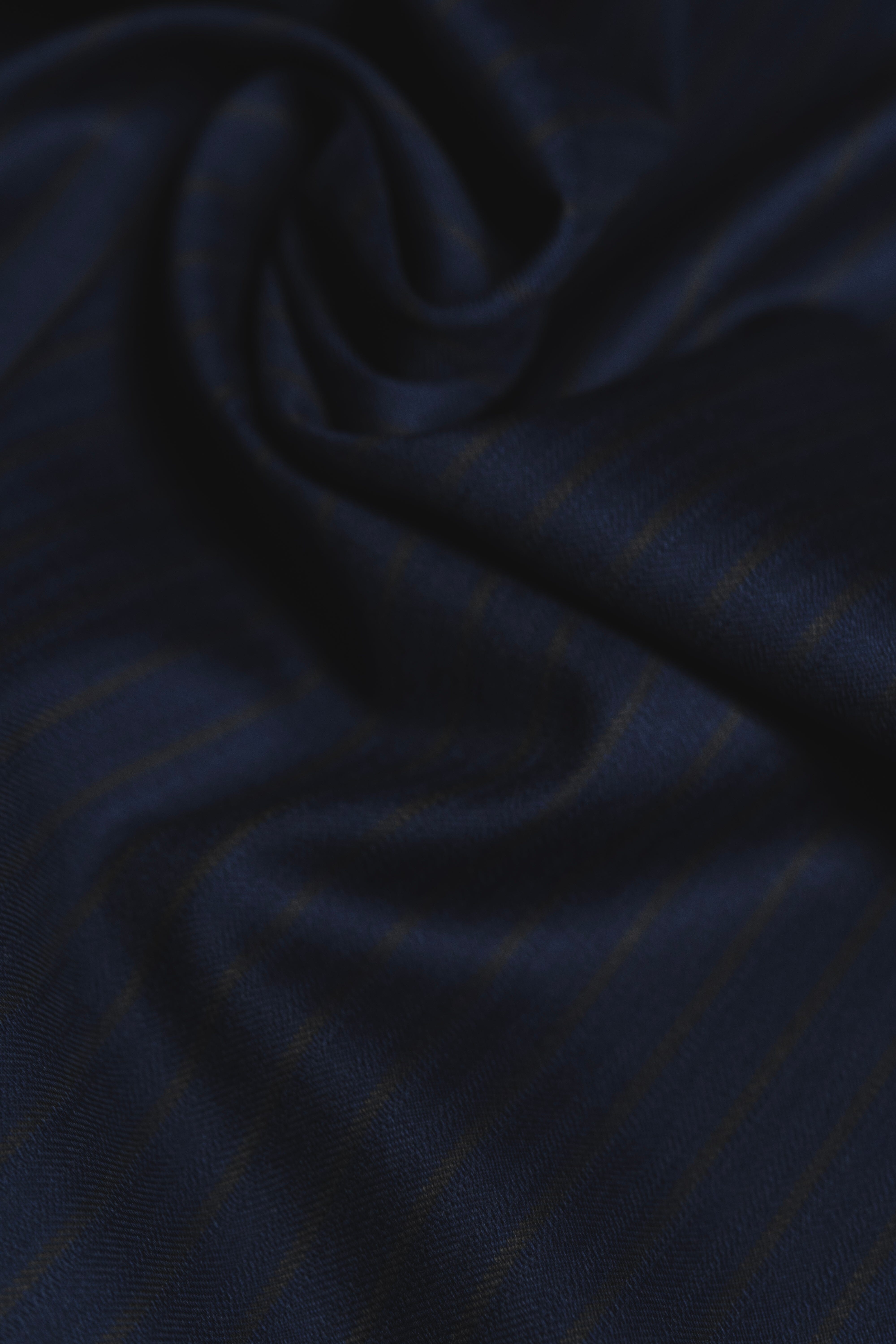 Modern Suit Fabrics-Carlo Barbera 32334 Carlo Barbera Navy Stripe Wool Suiting-3m