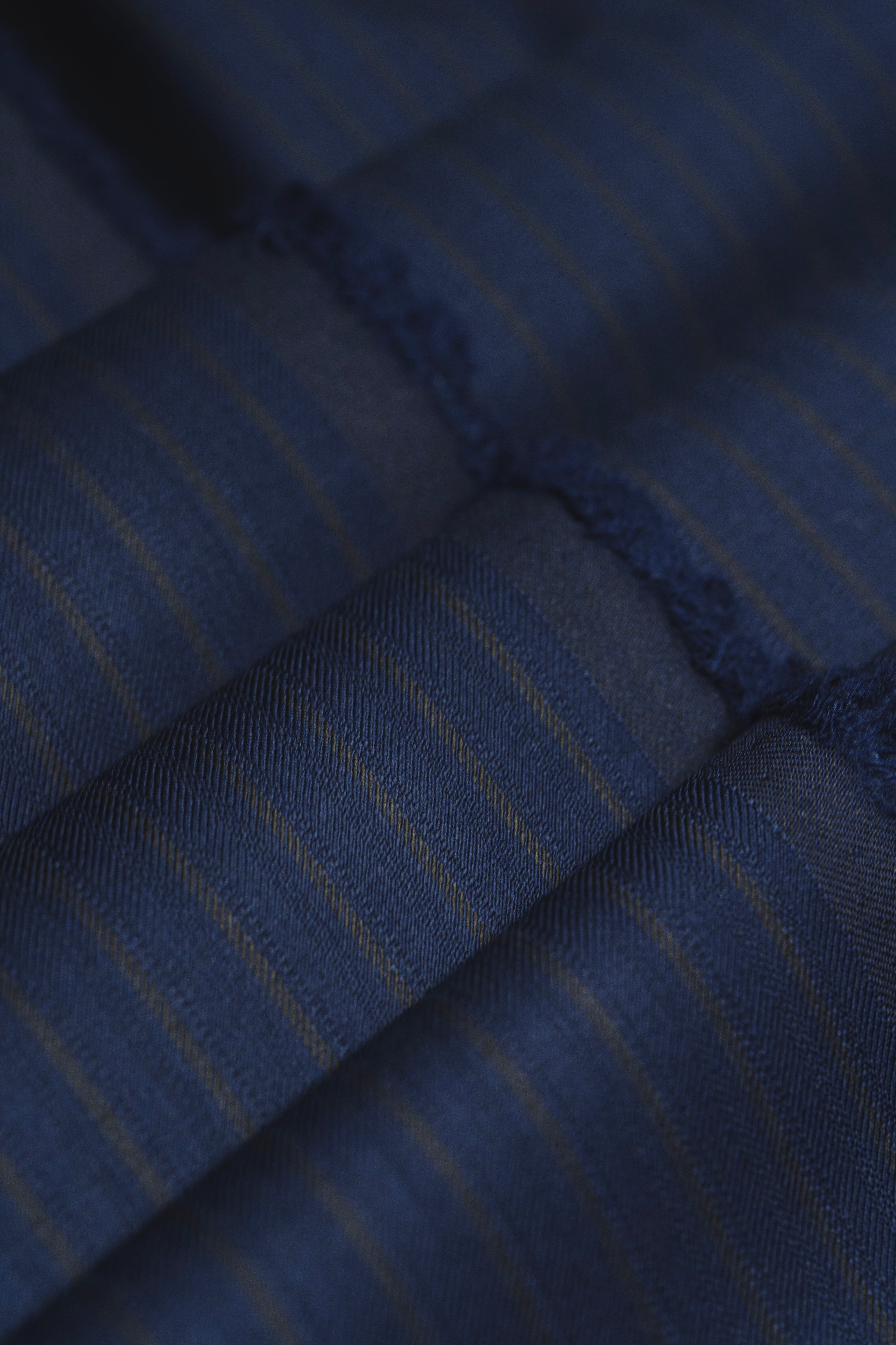 Modern Suit Fabrics-Carlo Barbera 32334 Carlo Barbera Navy Stripe Wool Suiting-3m