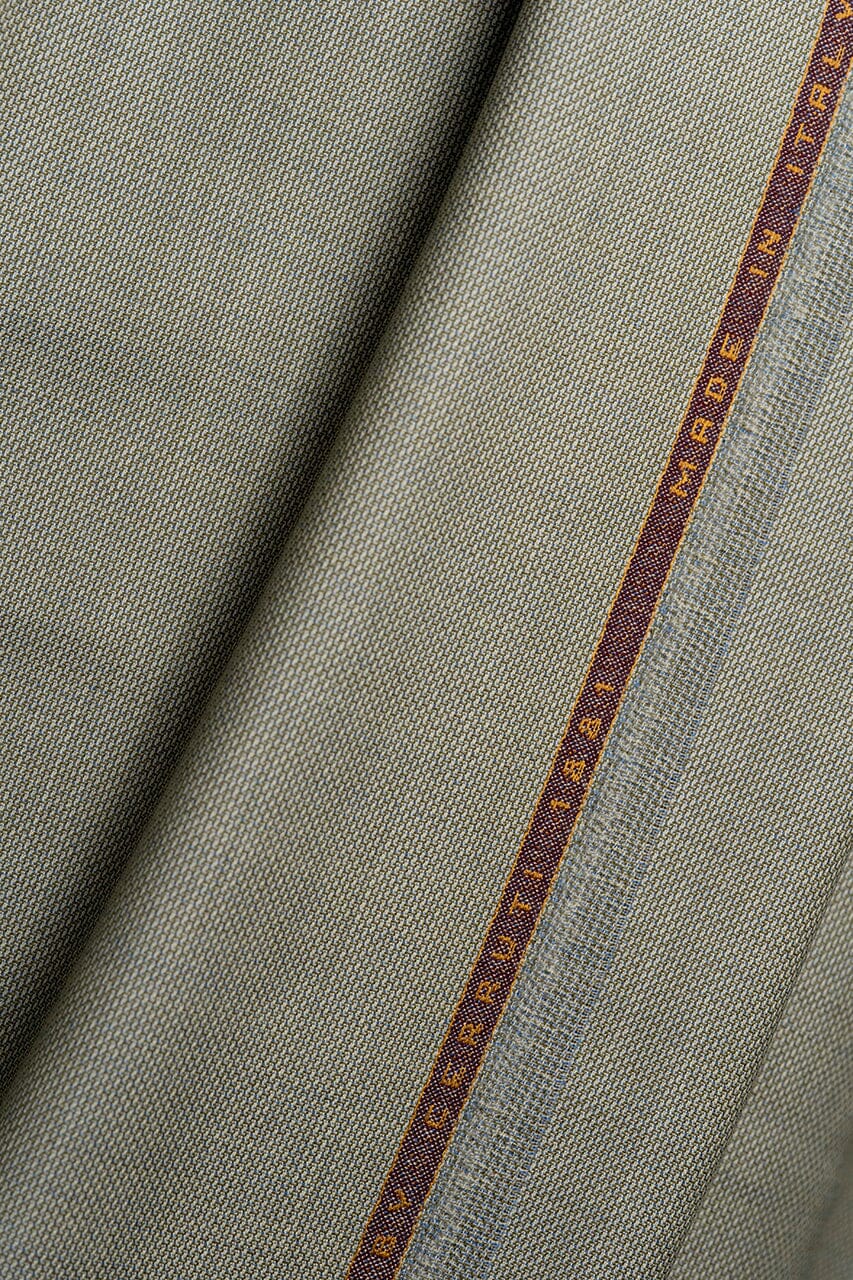 Vintage Suit Fabrics-CERRUTI 1881 V23518 Cerruti 1881 Bule Green Wool Suiting -3m