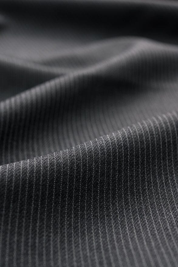 Vintage Suit Fabrics-Charles Sowden V20504 Charcoal Stripe Suiting - 2.6m