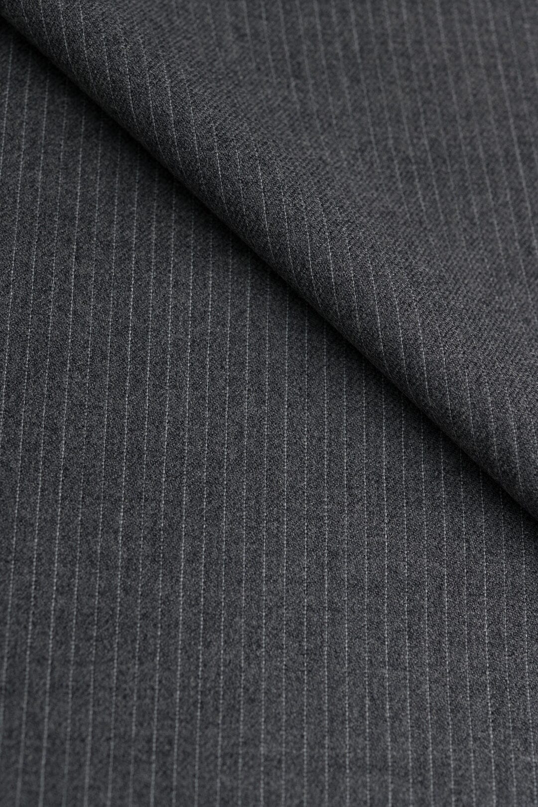 Vintage Suit Fabrics-CROWNTEX V20524 Light Gray Stripe Suiting -3.1m