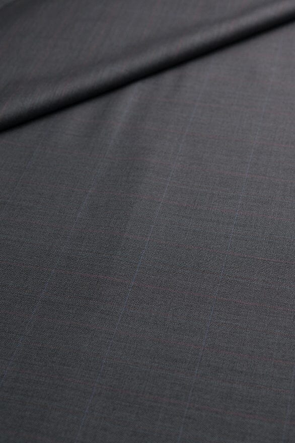 Vintage Suit Fabrics-Dormeuil V20401 Dormeuil Charcoal Windowpane Suiting -3m