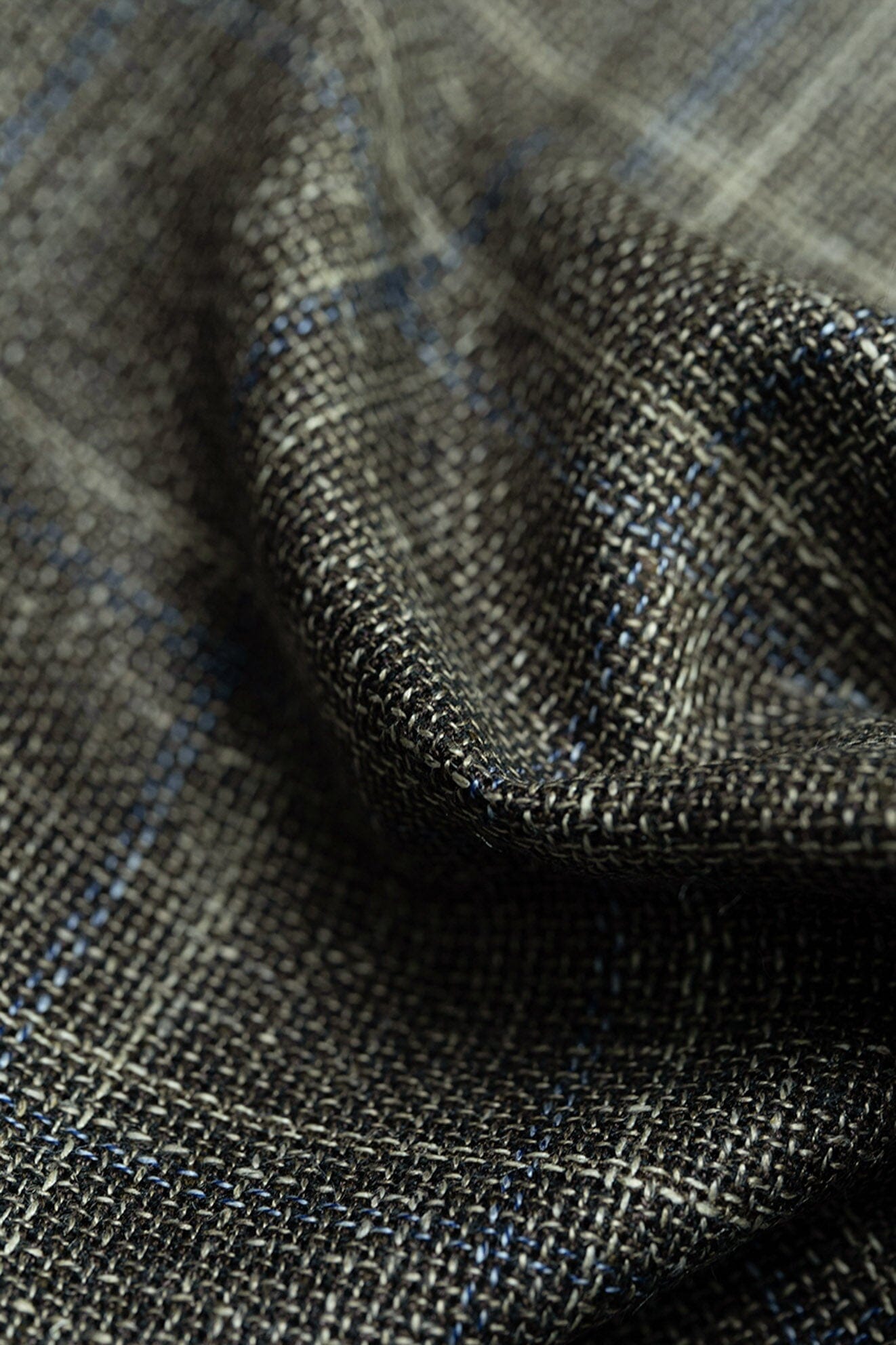 LaGondola Suit Fabric-E.Thomas GC50126 E.Thomas Brown & Plaid Jacketing