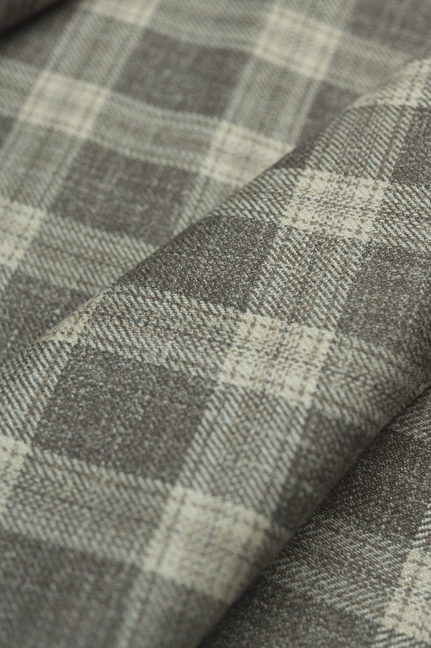 LaGondola Suit Fabric-E.Thomas GC50127 E.Thomas Taupe Plaid Jacketing