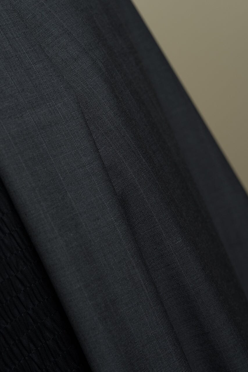 Vintage Suit Fabrics-E.Thomas V23314 E.Thomas Grey Stripe Herringbone Wool Suiting -3.2m