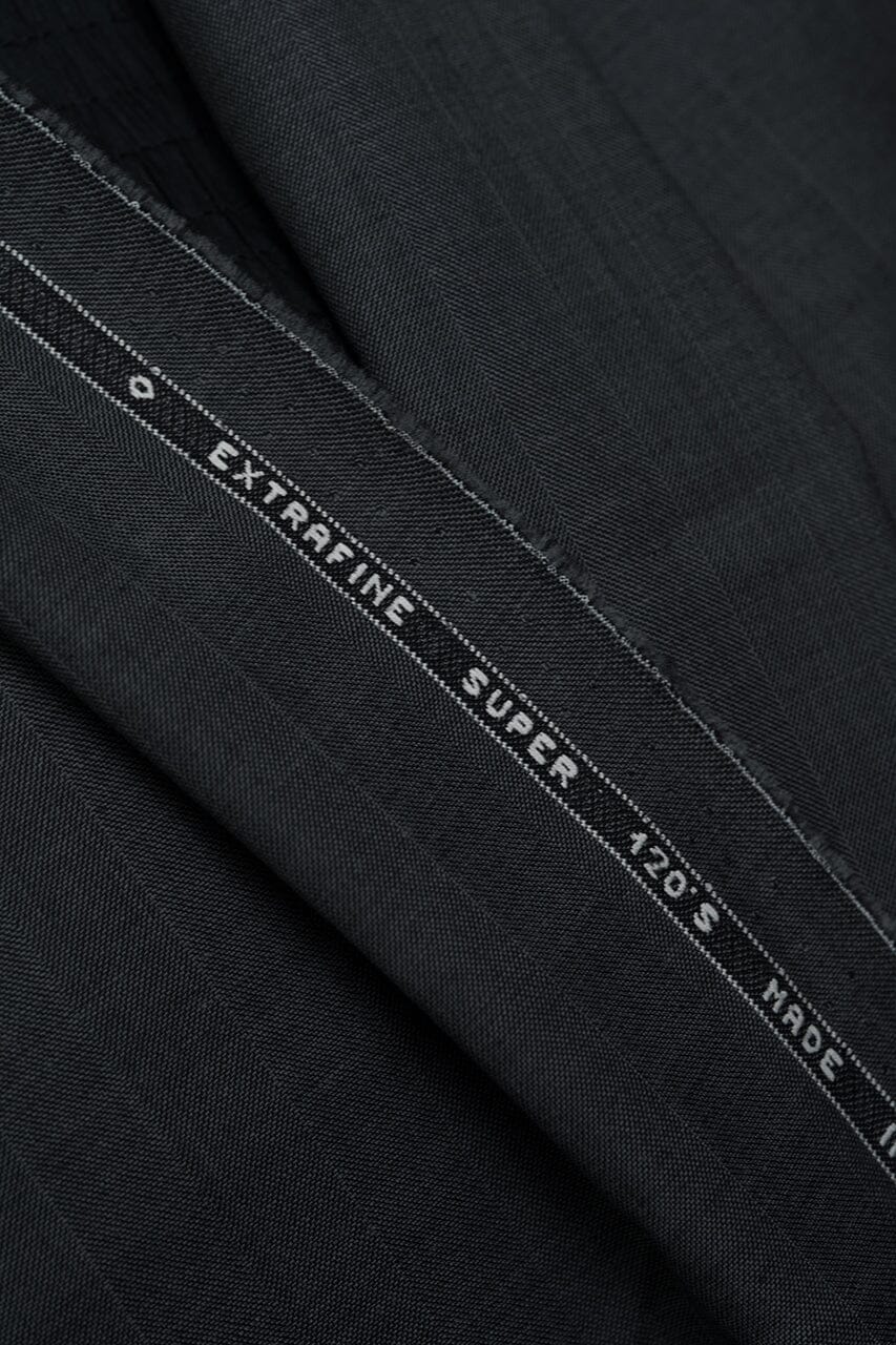 Vintage Suit Fabrics-E.Thomas V23314 E.Thomas Grey Stripe Herringbone Wool Suiting -3.2m