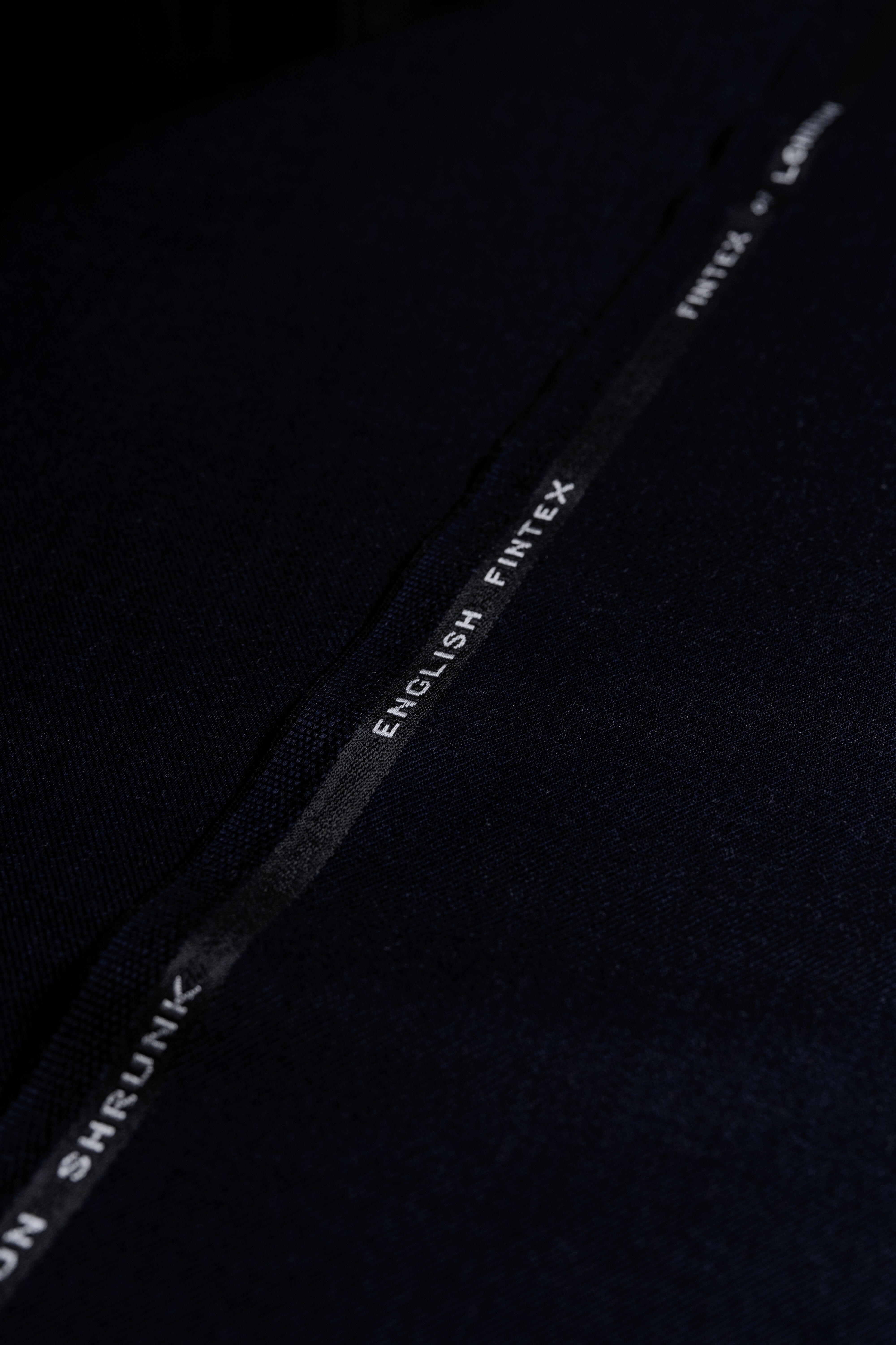 Modern Suit Fabrics-Fintex of London FS20720 Fintex of London Midnight Navy Cavalry Twill Wool Suiting-3.3m
