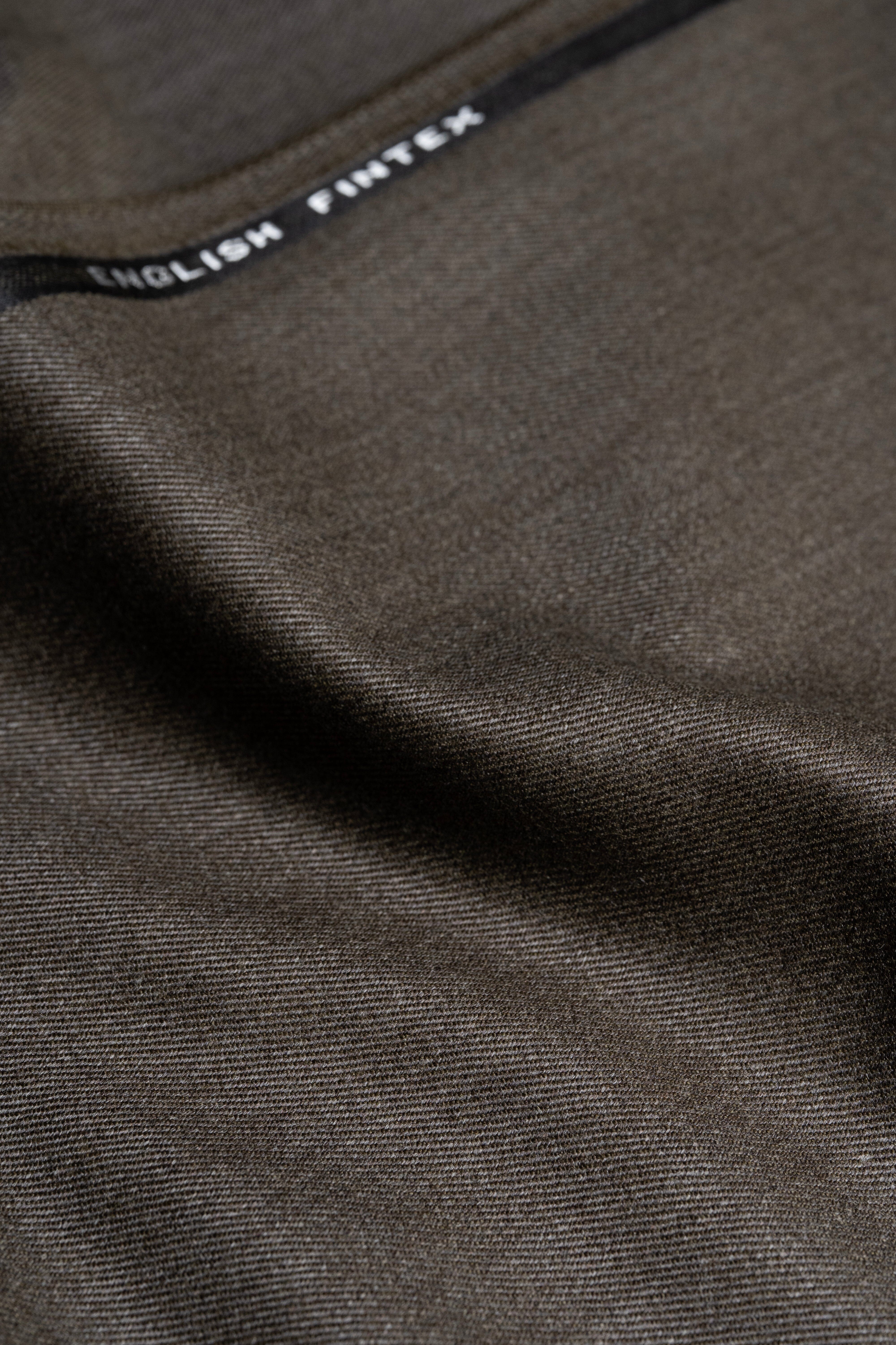 Modern Suit Fabrics-Fintex of London FS20724 Fintex of London Brown Cavalry Twill Wool Suiting-1.75m