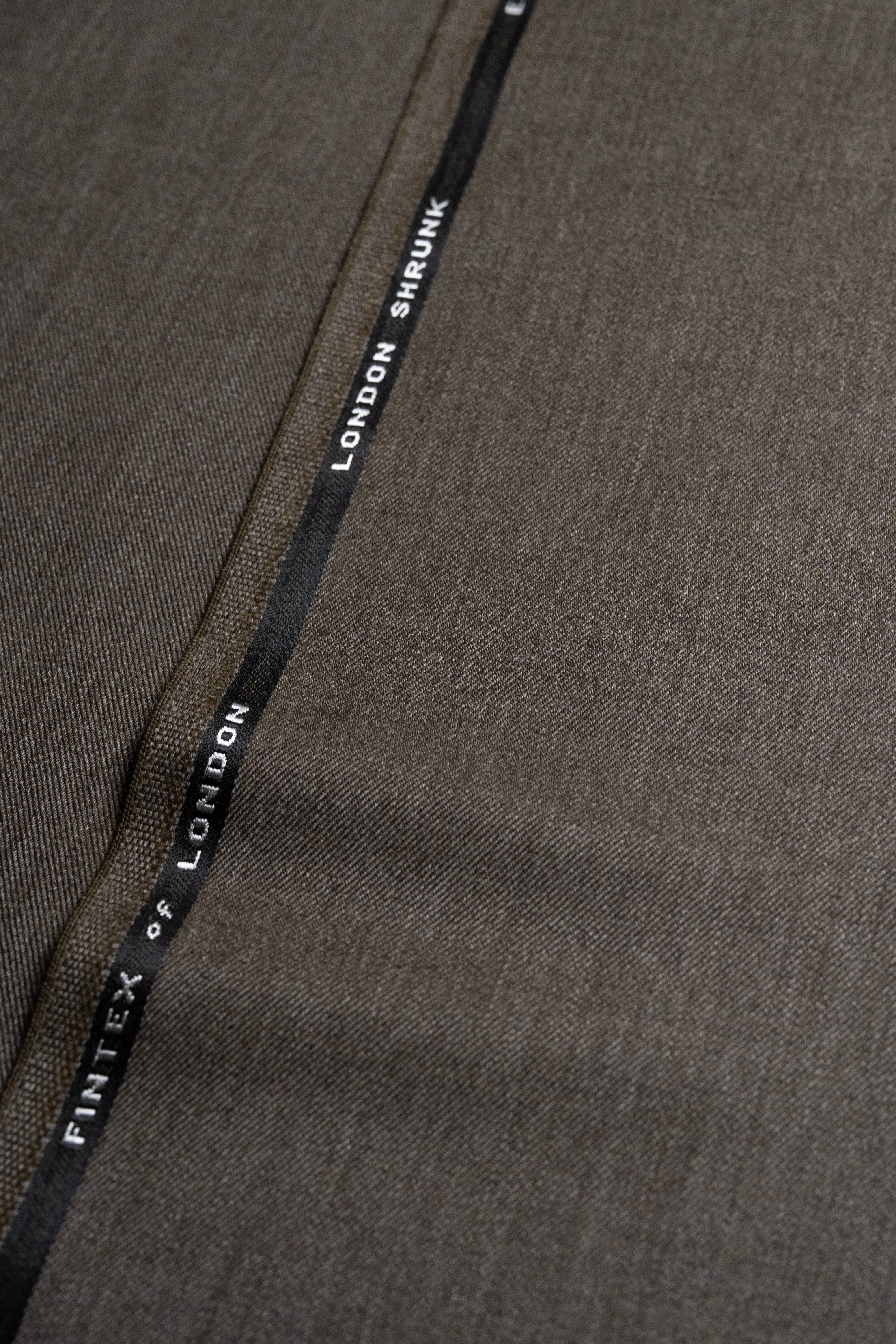 Modern Suit Fabrics-Fintex of London FS20724 Fintex of London Brown Cavalry TwillWool Suiting-1.75m