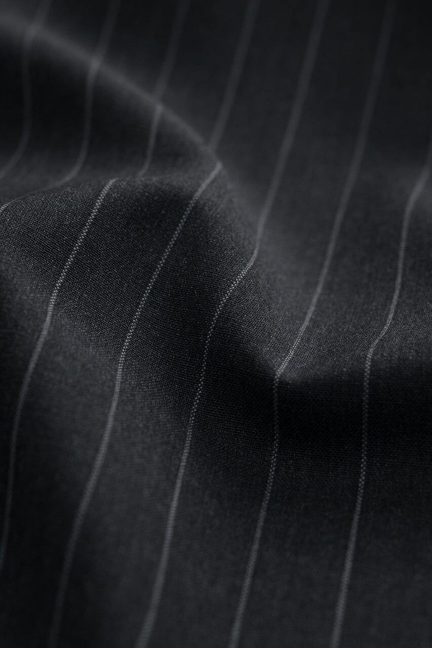 Vintage Suit Fabrics-Gianni Valentino V20535 Charcoal Stripe 100s Wool -3m