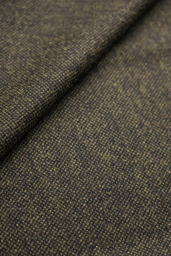 Vintage Suit Fabrics-Giorgio Vallino V20395 Moss Green Birdeye Wool Jacketing -1.7m