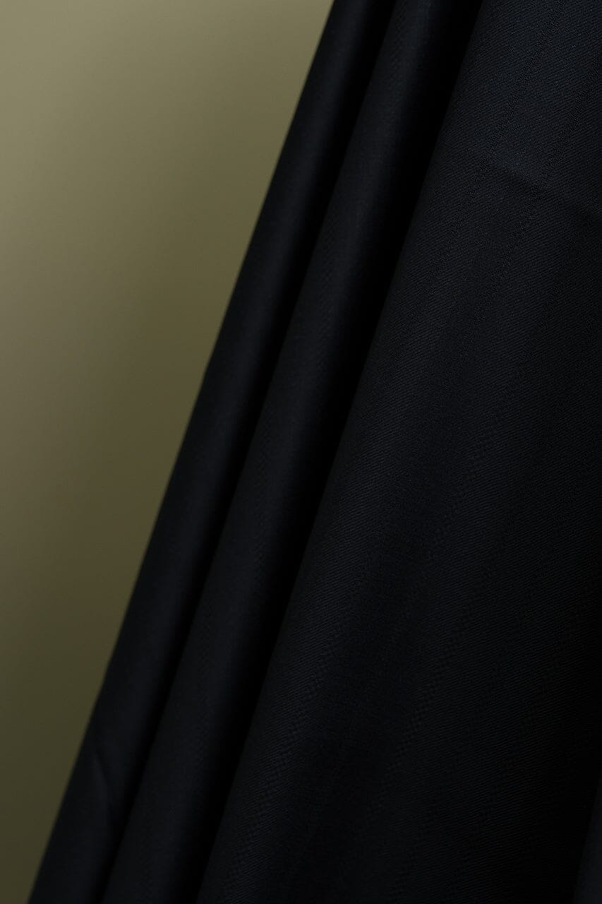 Vintage Suit Fabrics-Giorgio Vallino V23357 Giorgio Vallino Black Stripe Wool Cashmere Suiting -3m