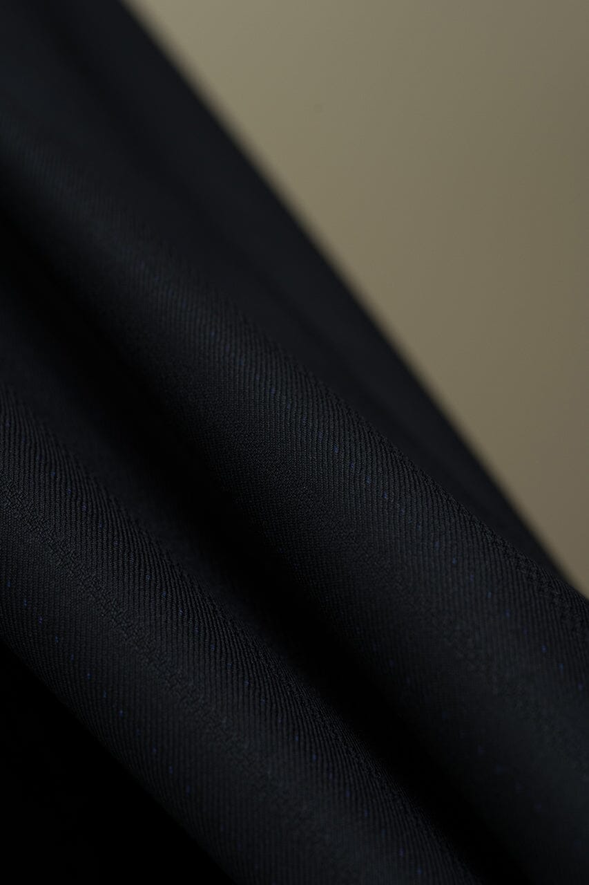 Vintage Suit Fabrics-Giorgio Vallino V23357 Giorgio Vallino Black Stripe Wool Cashmere Suiting -3m