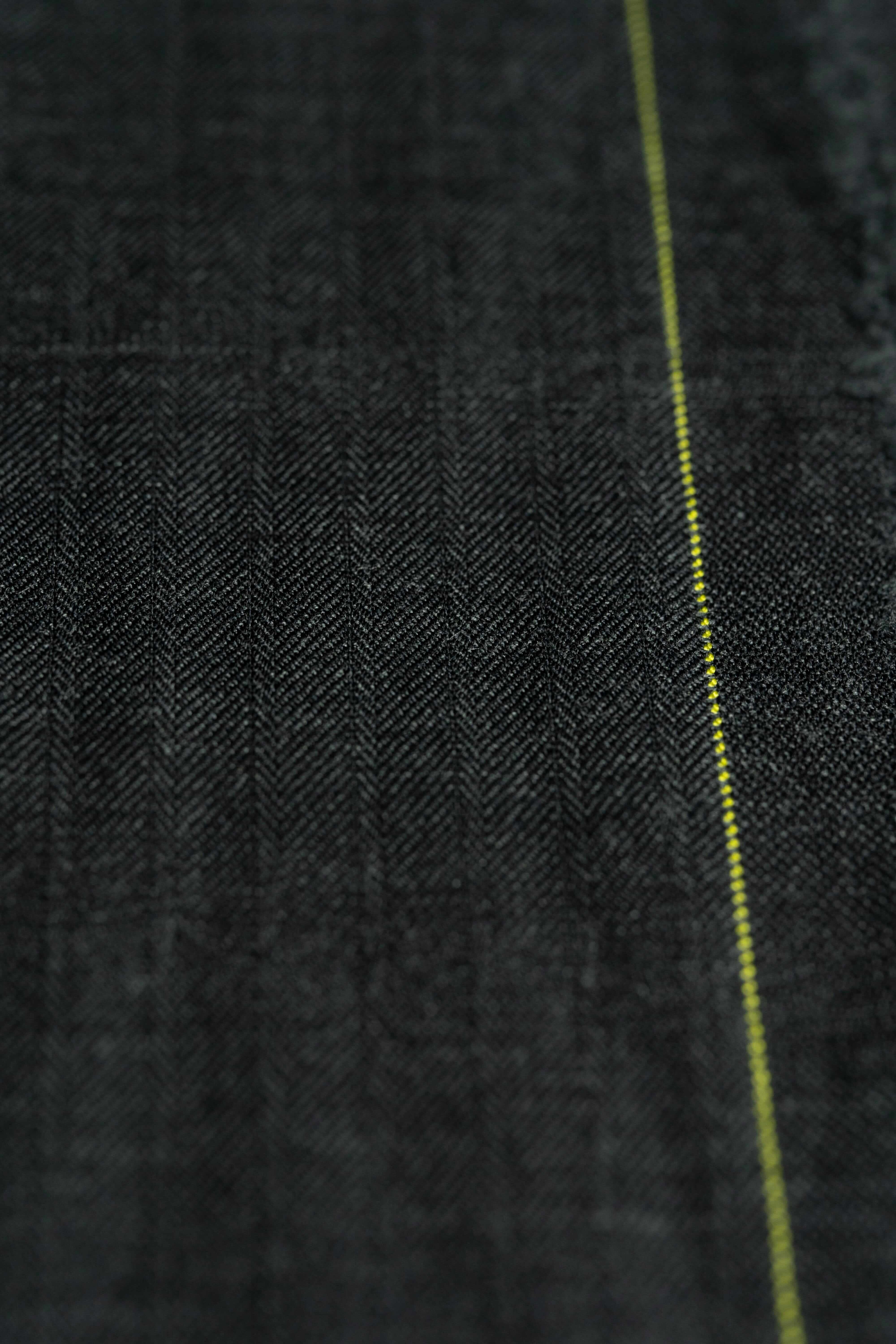 Modern Suit Fabrics-Holland & Sherry GC30246 Holland & Sherry Charcoal Herringbone Super 130's Wool Suiting - 2.9m