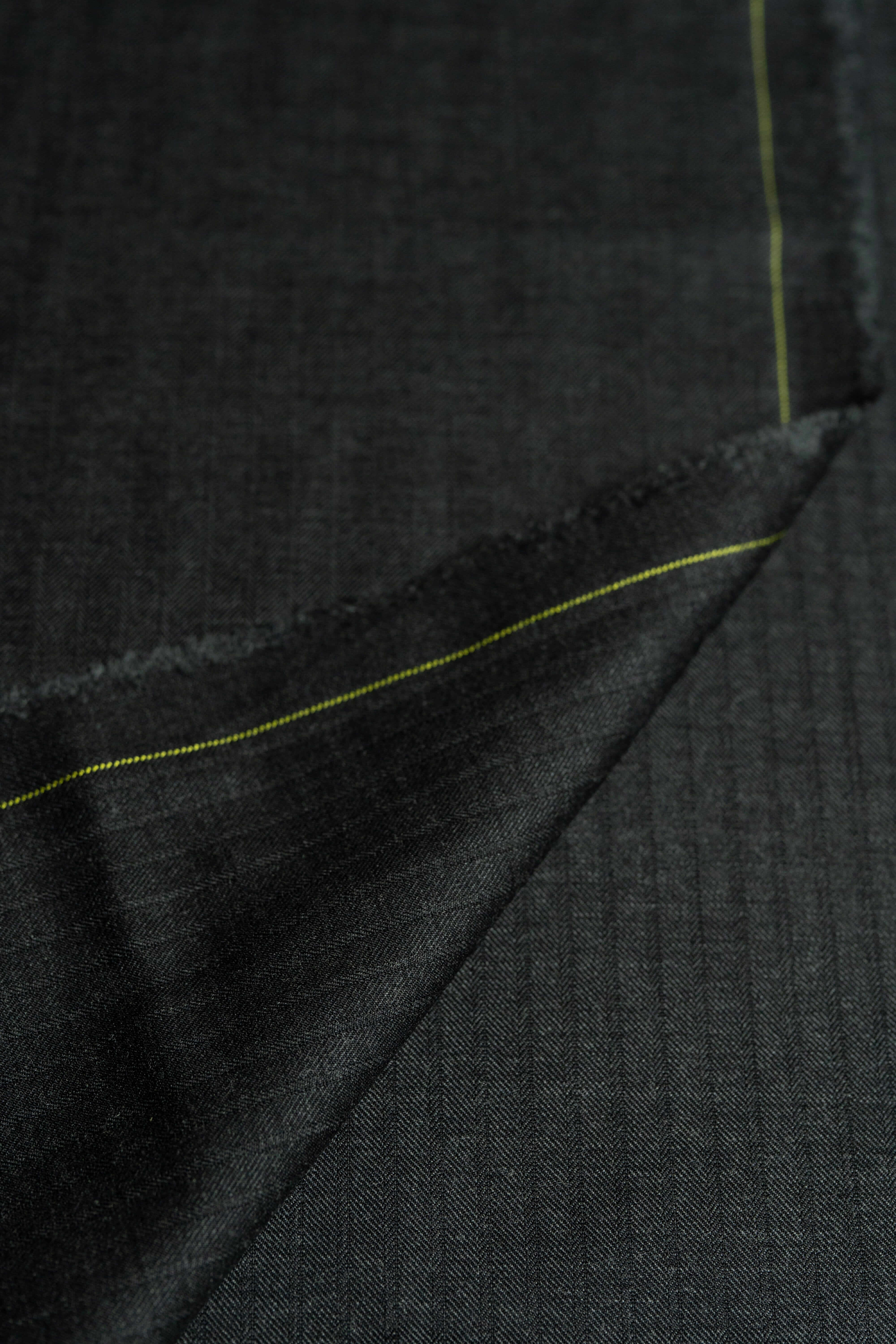 Modern Suit Fabrics-Holland & Sherry GC30246 Holland & Sherry Charcoal Herringbone Super 130's Wool Suiting - 2.9m