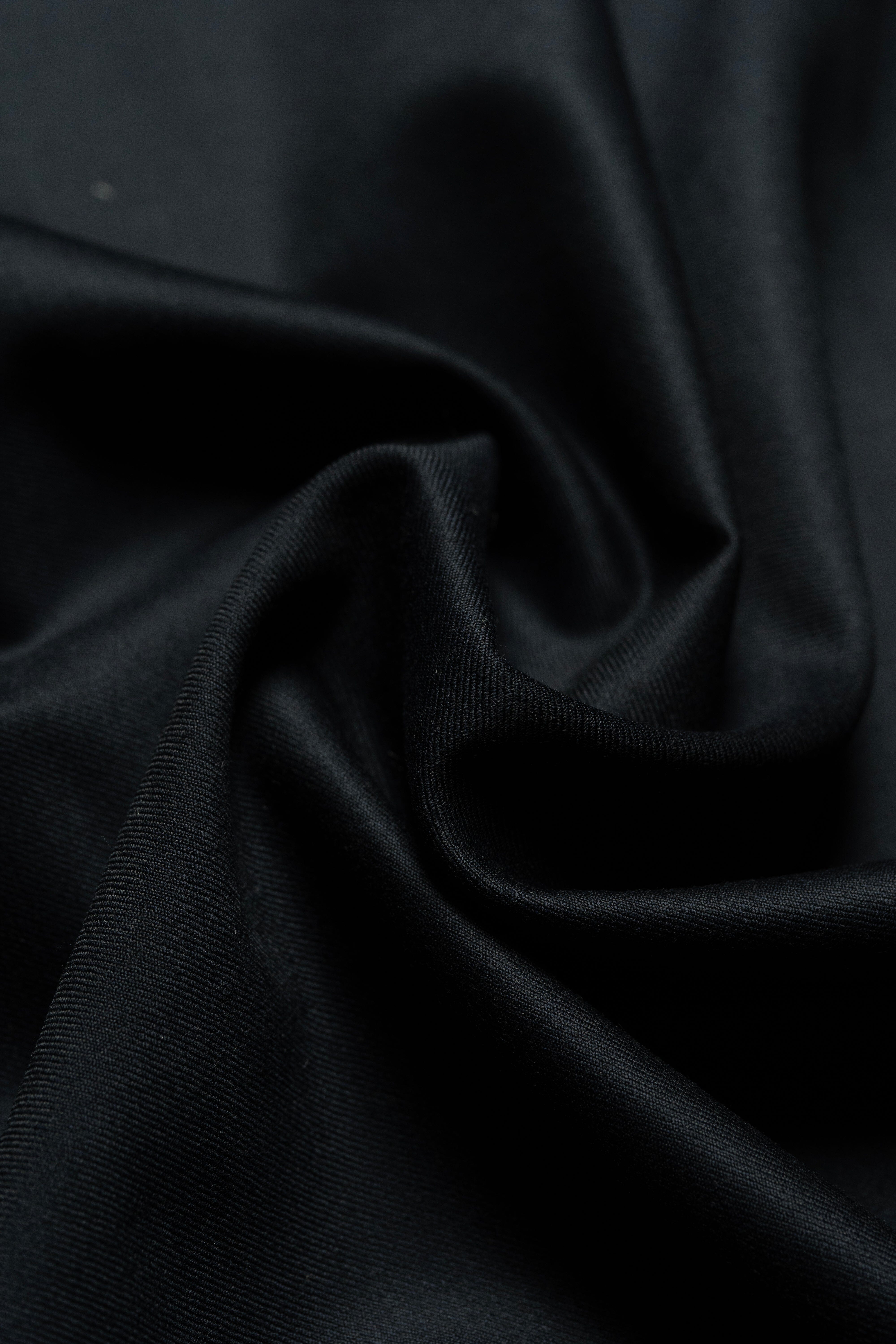 Modern Suit Fabrics-Huddersfield Cloth LS3756 Huddersfield Cloth Black 120's Merino Trousers - 2.1m
