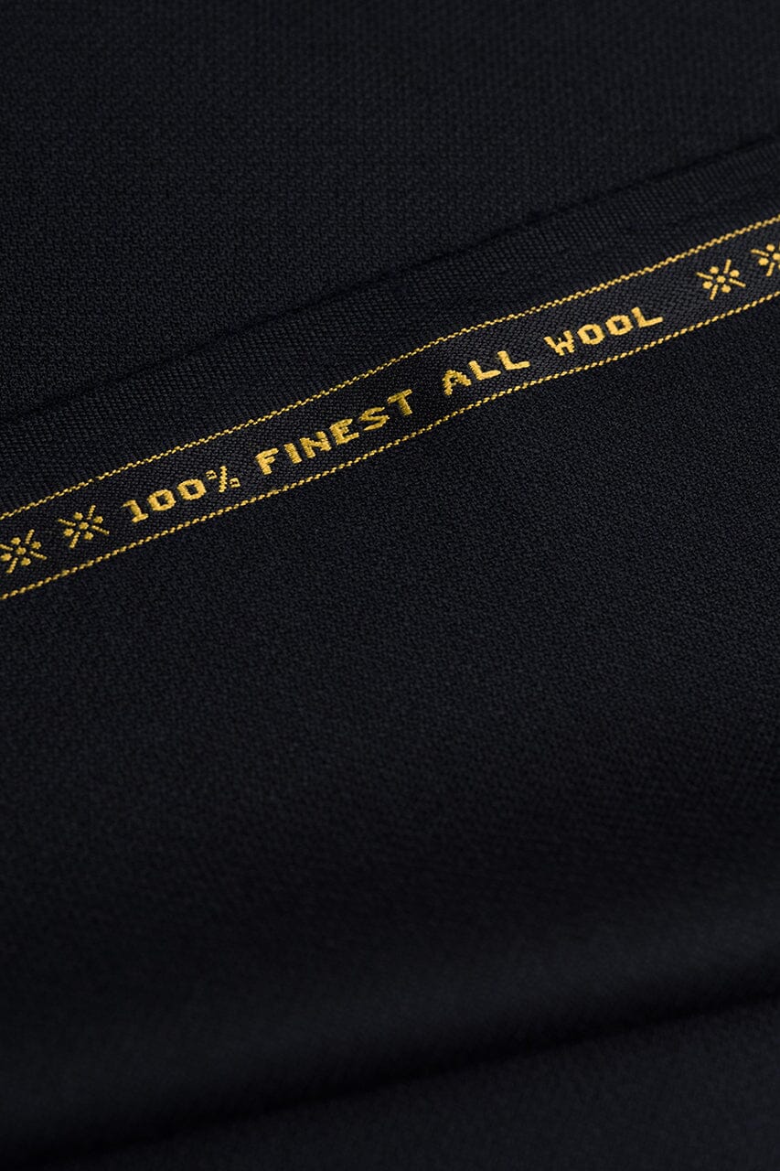 Modern Suit Fabrics-Huddersfield Cloth ZLC1313 Black Patterned Wool For Suit-3.6m