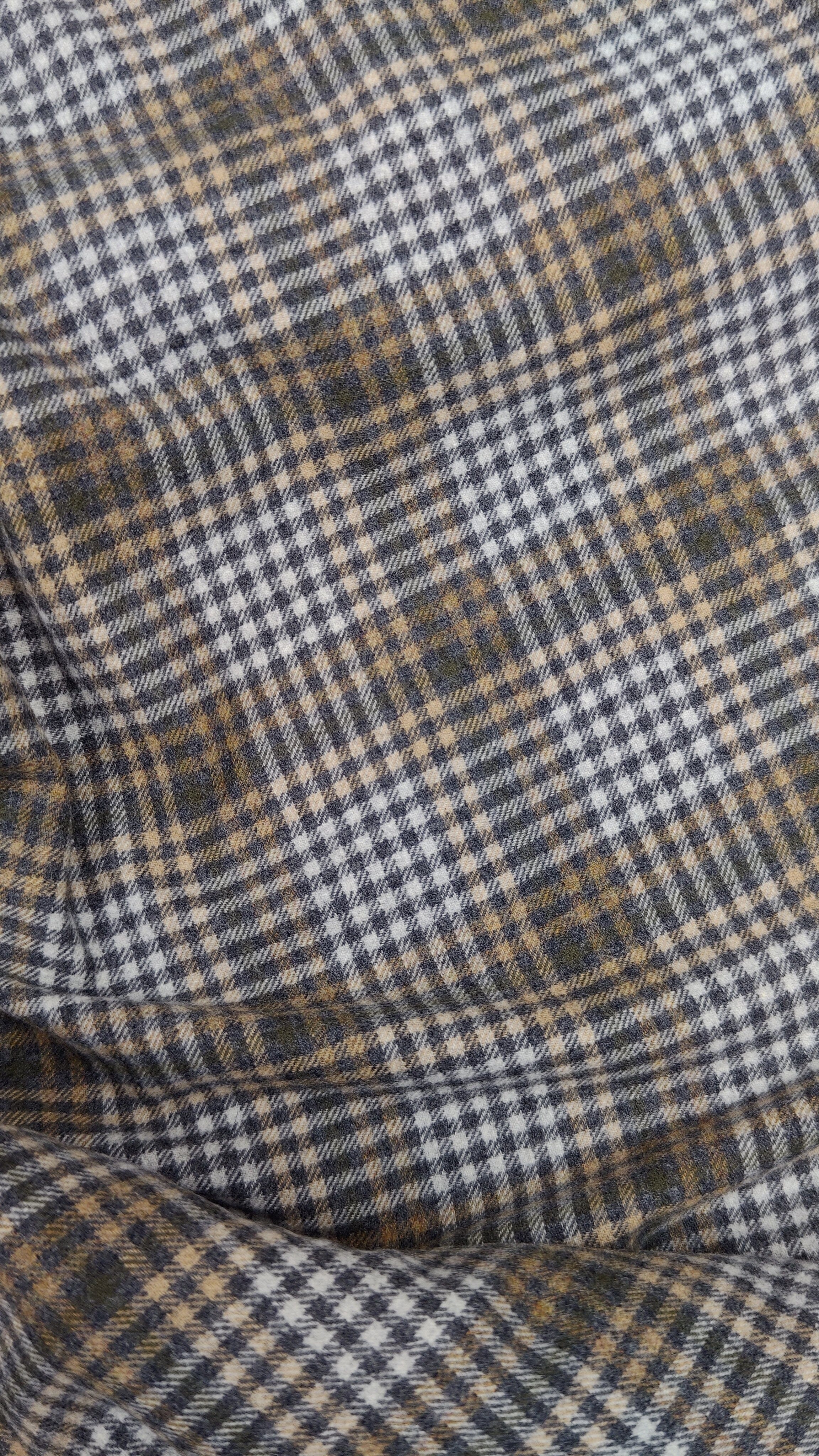 Modern Suit Fabrics-Joshua Ellis Brown Plaid Lambswool Cashnere Jacketing-2m