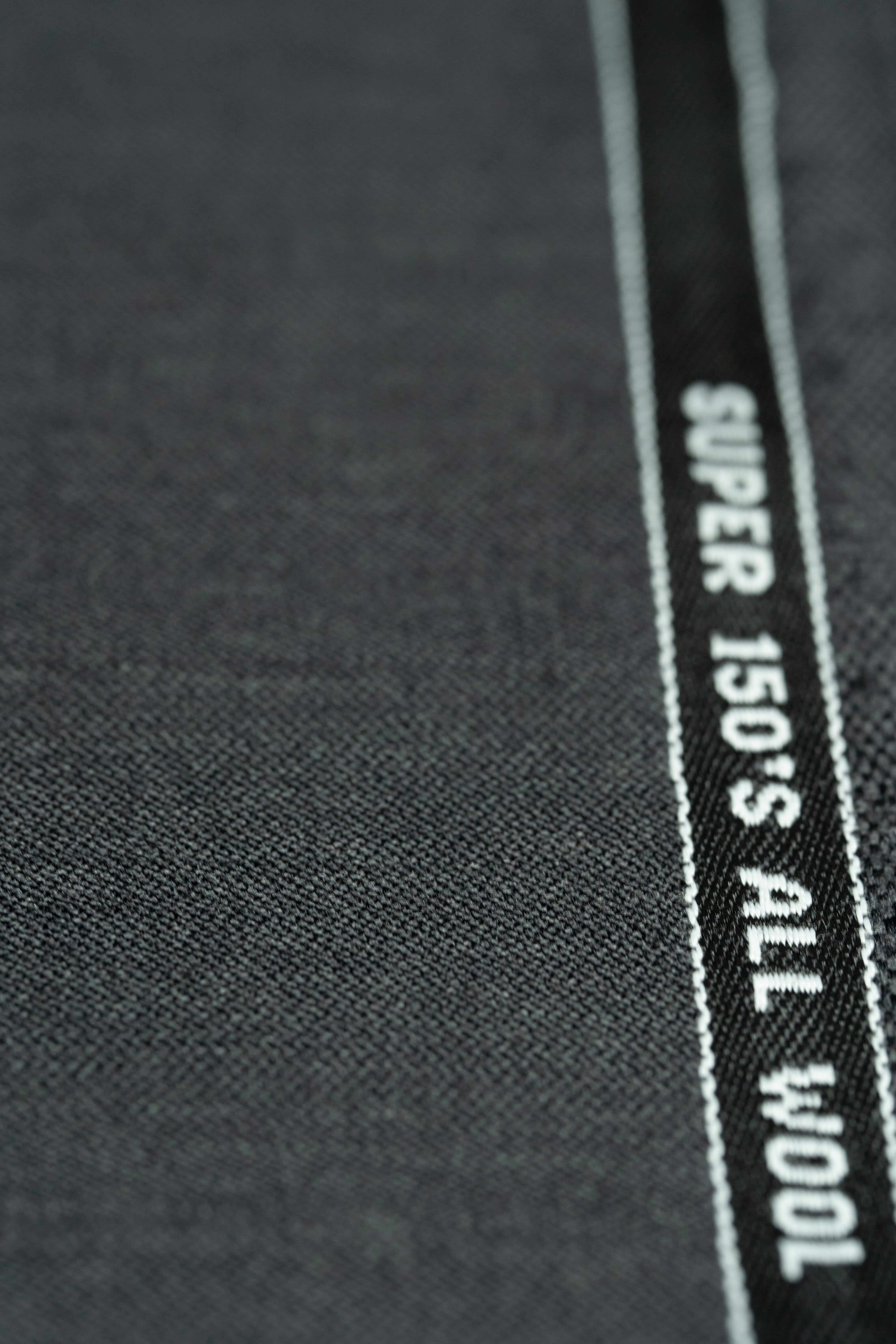 Modern Suit Fabrics-LaGondola 31699 Charcoal Plain 150's Wool Suiting-2.1m