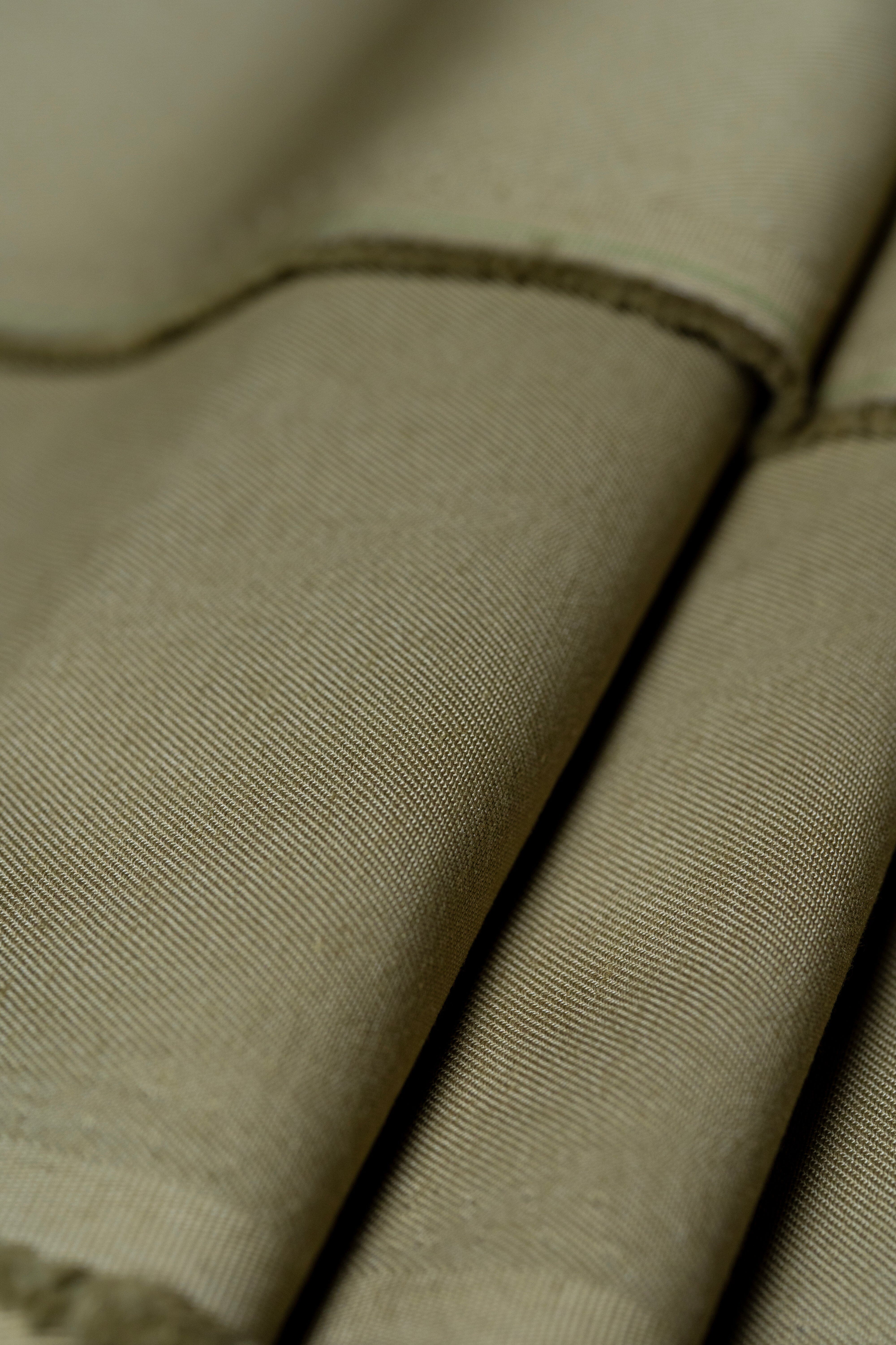 Modern Suit Fabrics-Loro Piana N704068 Loro Piana Taupe Twill Cotton Trousers-1.3m