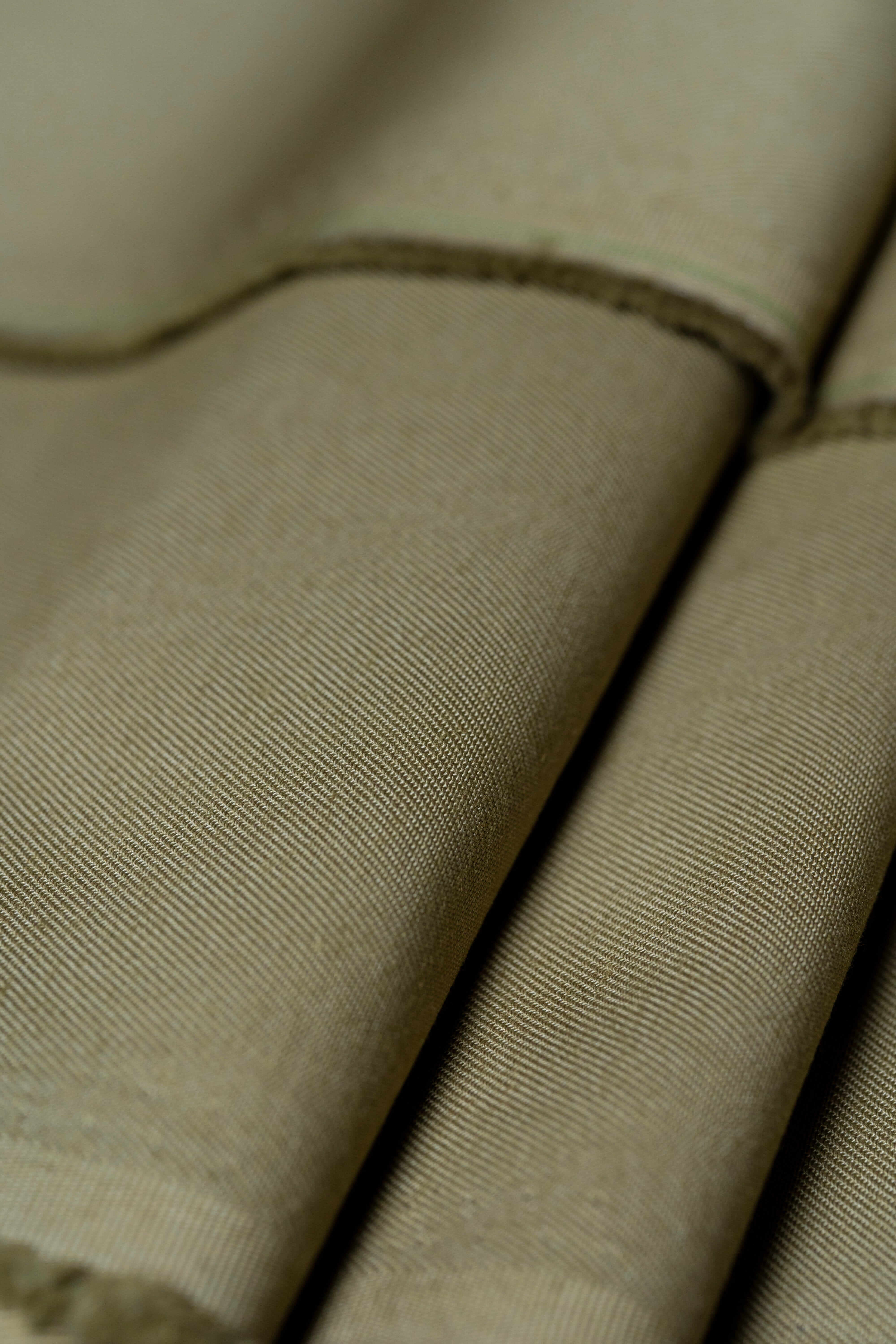 Modern Suit Fabrics-Loro Piana N704068 Loro Piana Taupe Twill Cotton Trousers-1.3m