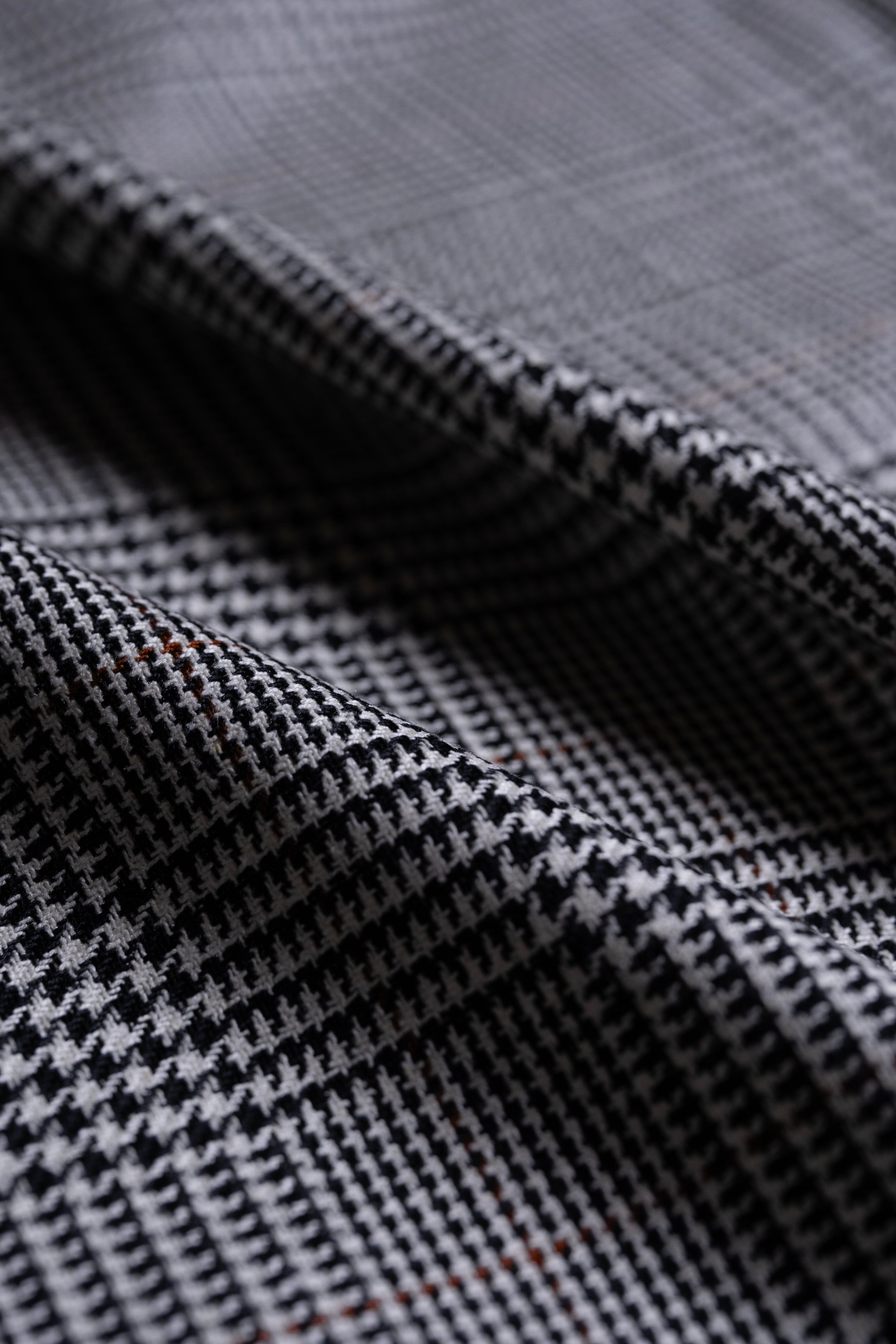 Modern Suit Fabrics-Marling & Evans Marling & Evans Black & White Brown Wool Linen Jacketing (18395/A1)-2.7m