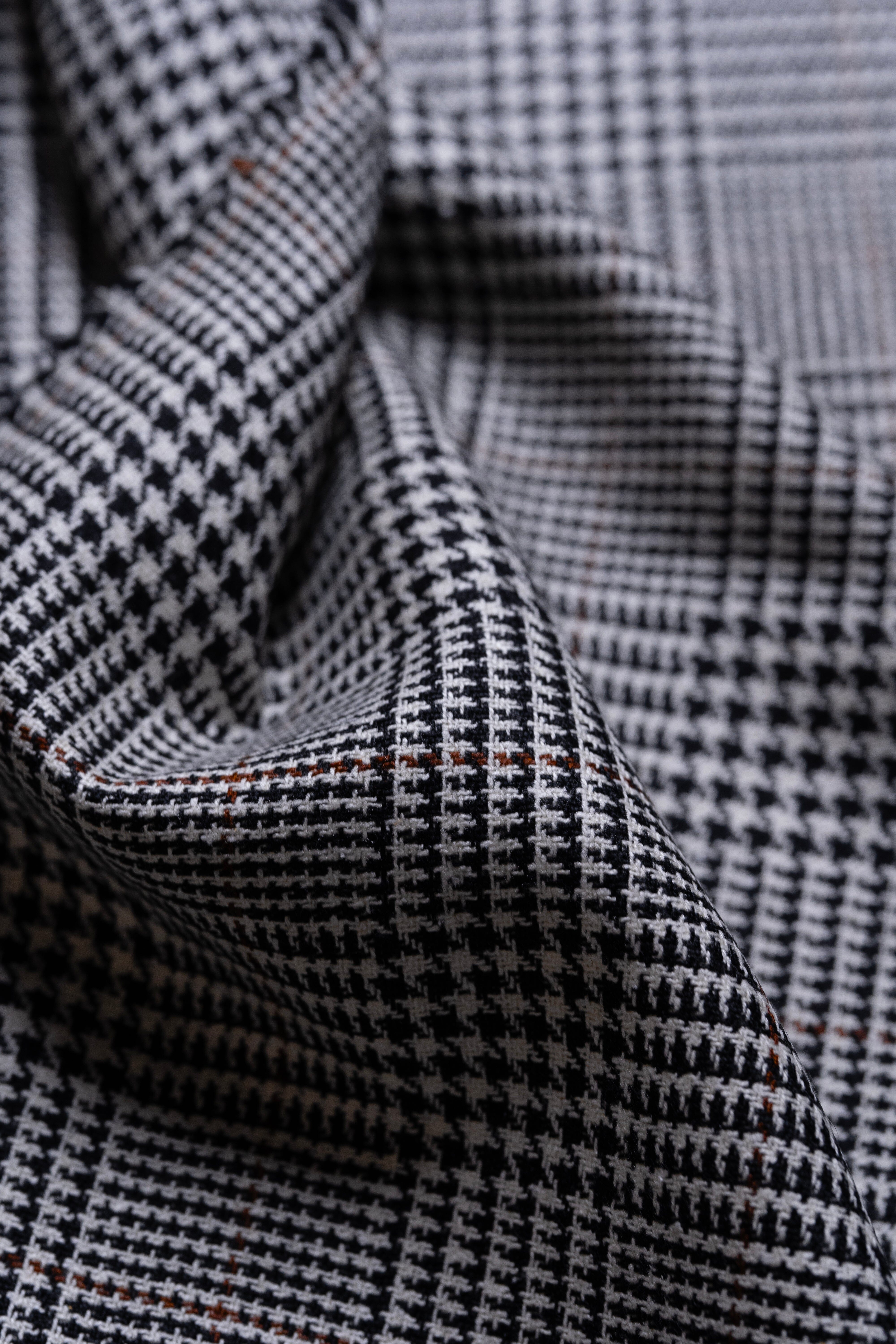 Modern Suit Fabrics-Marling & Evans Marling & Evans Black & White Brown Wool Linen Jacketing (18395/A1)-2.7m