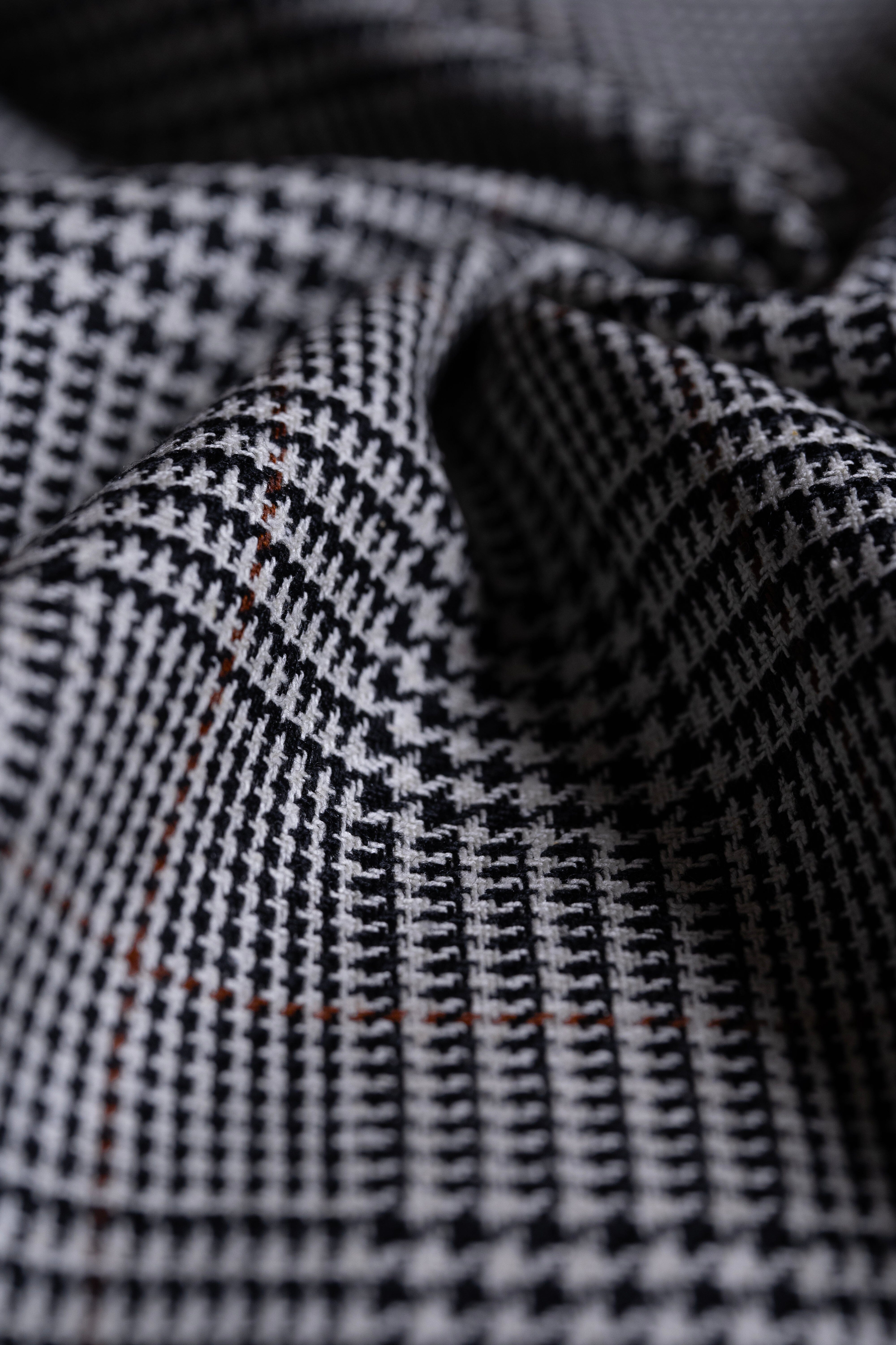 Modern Suit Fabrics-Marling & Evans Marling & Evans Black & White Brown Wool Linen Jacketing (18395/A1)-2.7m