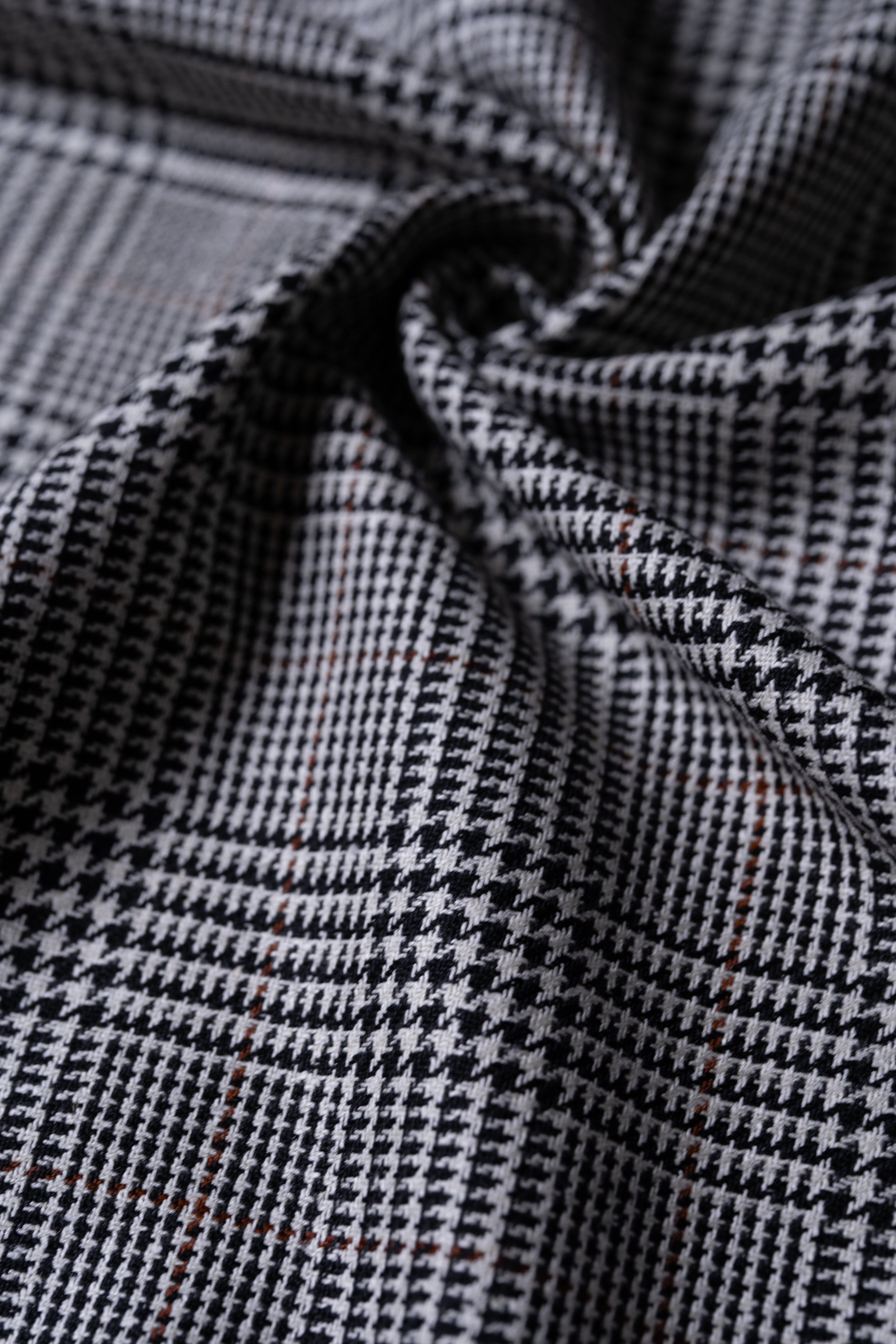 Modern Suit Fabrics-Marling & Evans Marling & Evans Black & White Brown Wool Linen Jacketing (18395/A1)-2.7m