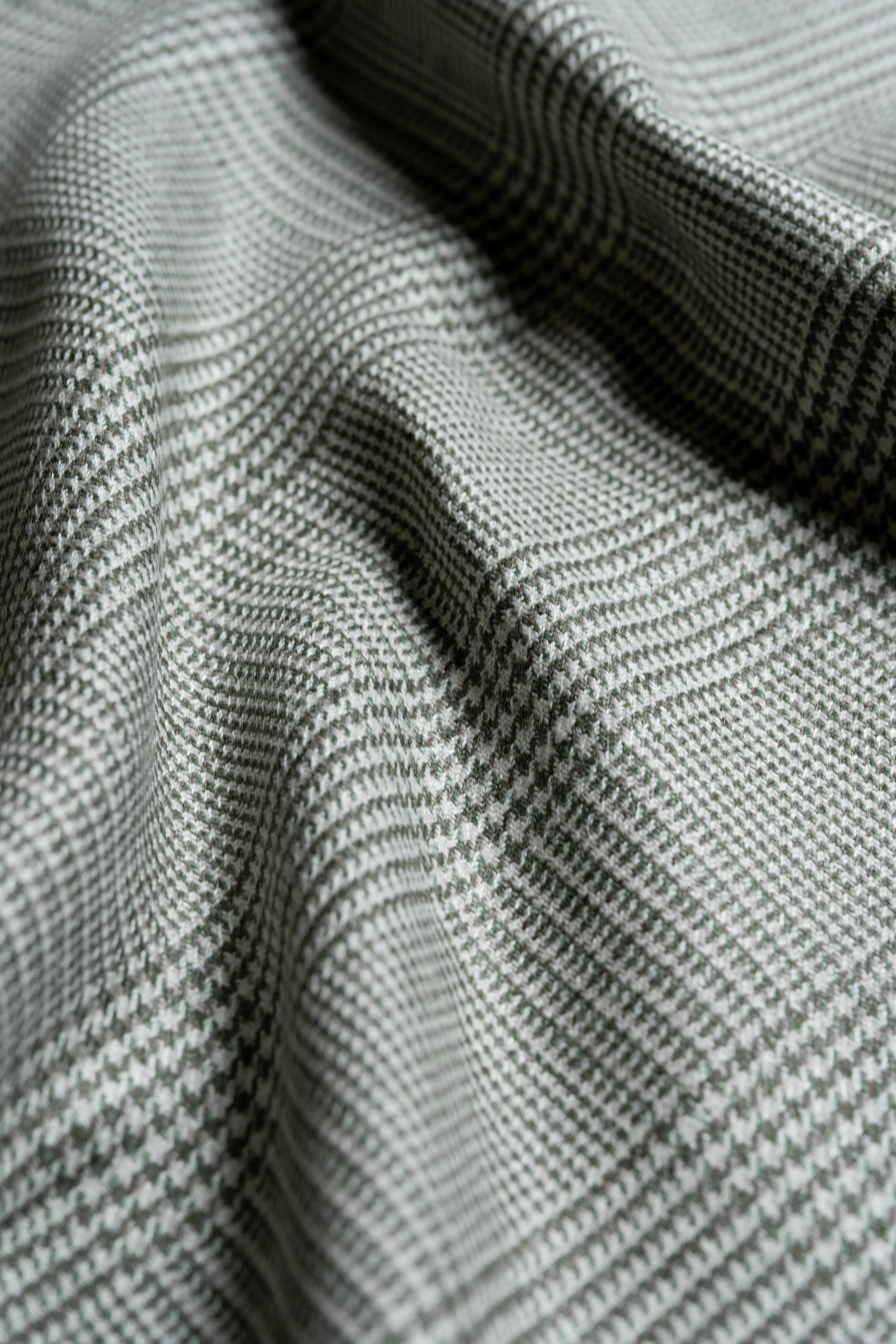 Modern Suit Fabrics-Marling & Evans Marling & Evans Glen Plaid Green & Brown Wool Linen Jacketing (17528/D3)-1.9m