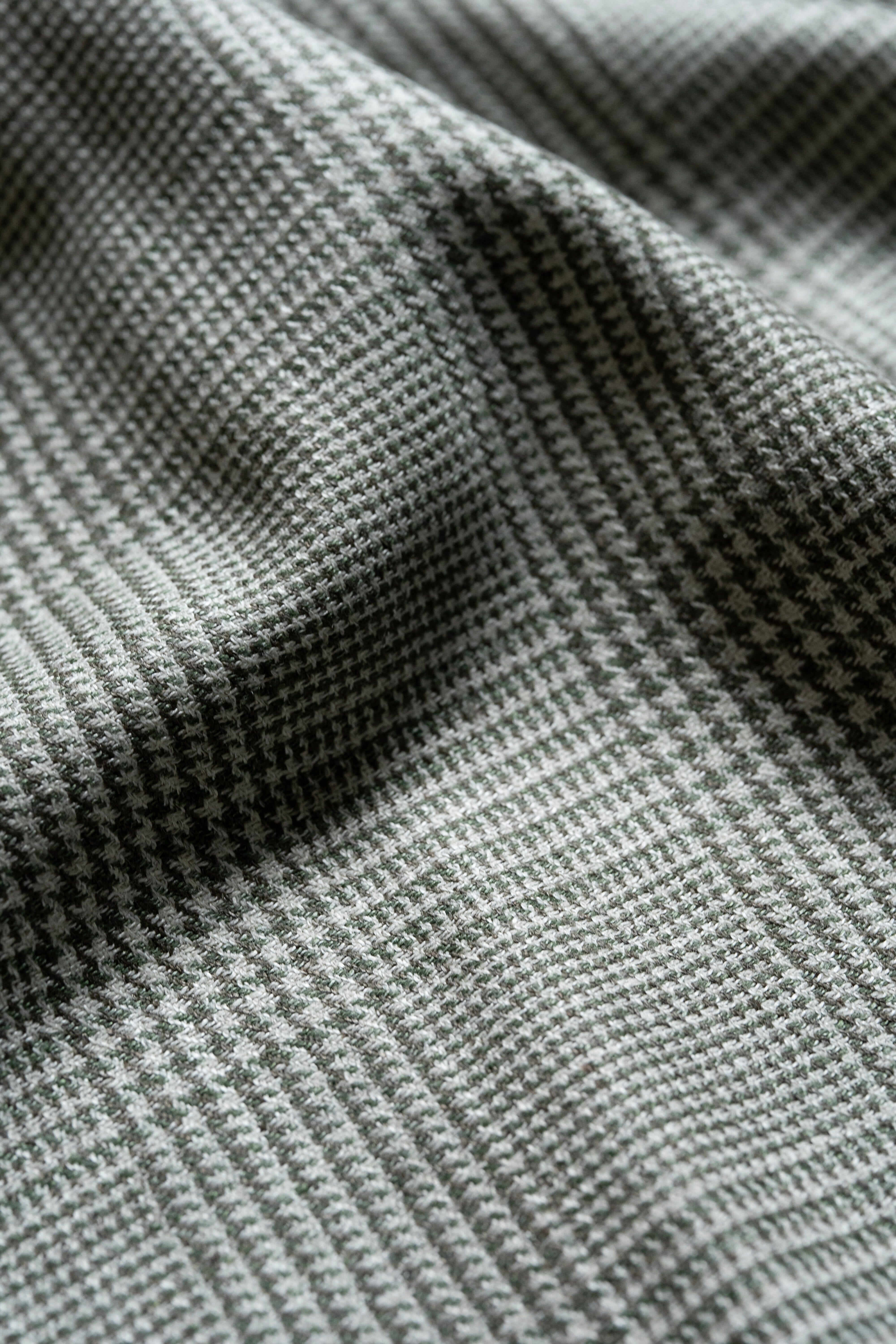 Modern Suit Fabrics-Marling & Evans Marling & Evans Glen Plaid Green & Brown Wool Linen Jacketing (17528/D3)-1.9m
