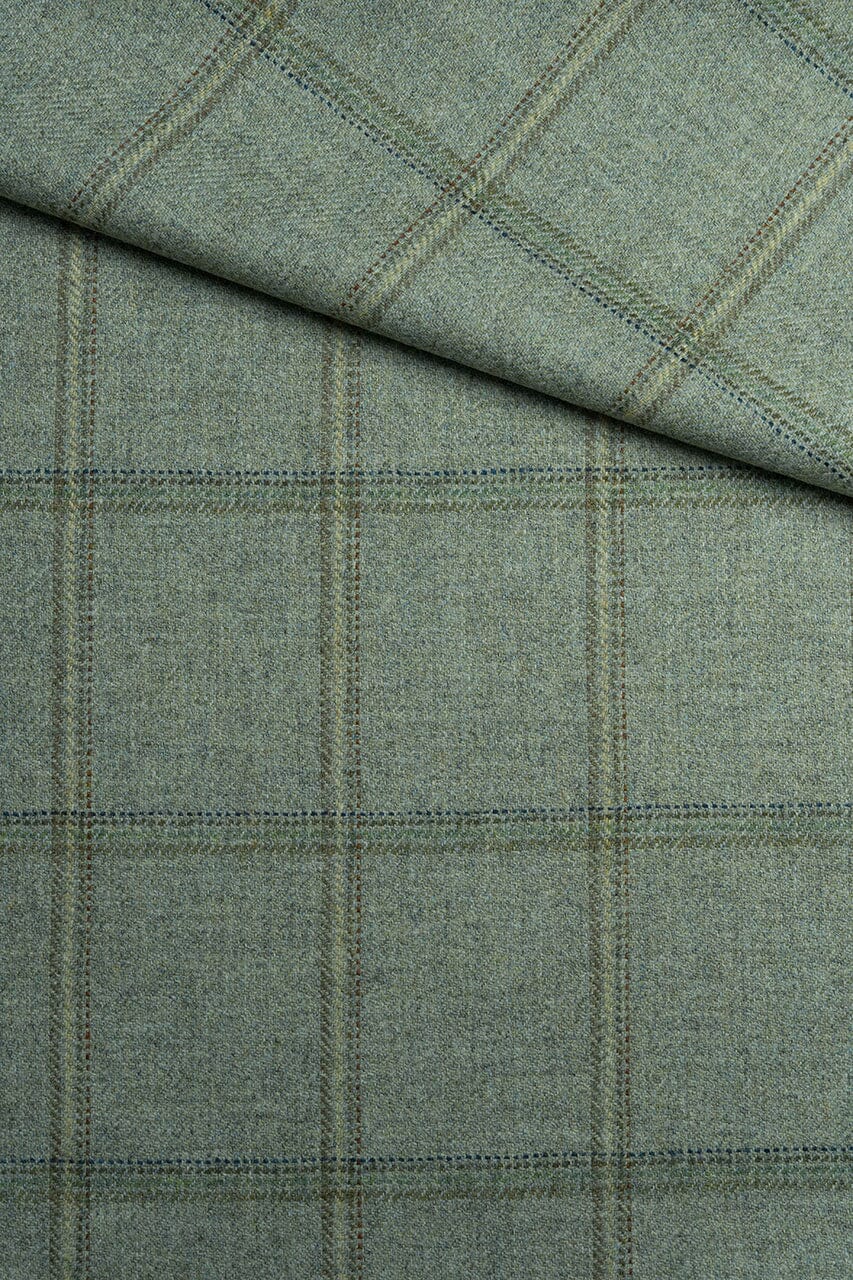 LaGondola Suit Fabric-Marton Mills GC50506 Marton Mills Winte Jacketing-7x8cm Sage Windowpane