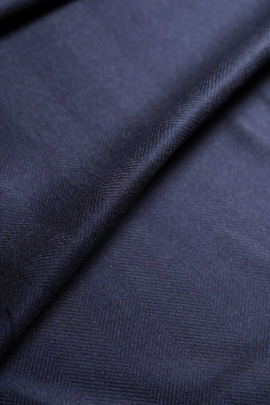 Modern Suit Fabrics-Marton Mills LO001 Marton Mills Dark Navy Herringbone For Suit Jacket-2m