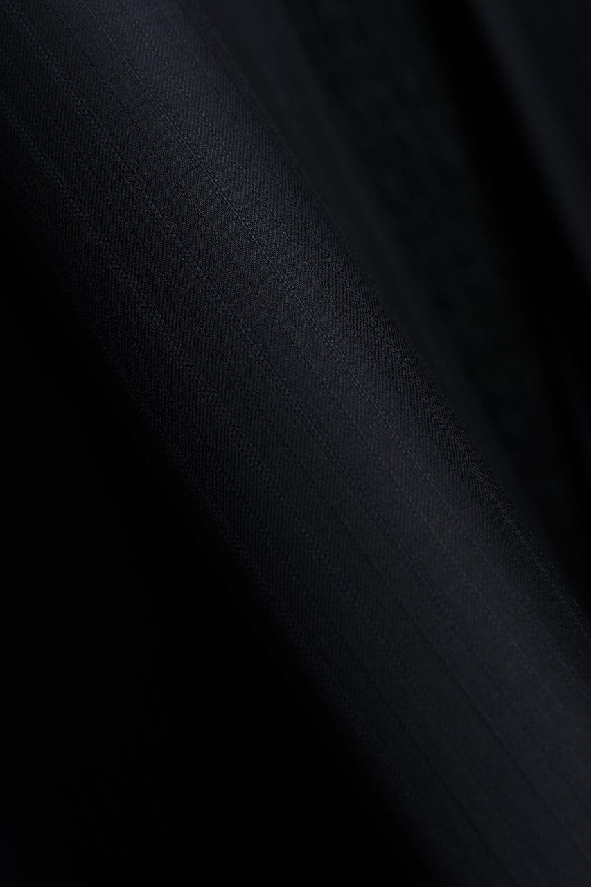 Vintage Suit Fabrics-Marzoni V23414 Marzoni Dark Navy Stripe Wool Silk Cashmere Suiting -3.1m