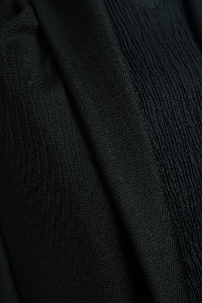 Vintage Suit Fabrics-Marzoni V23417 Marzoni Black Herringbone Wool Silk Cashmere Suiting -3m