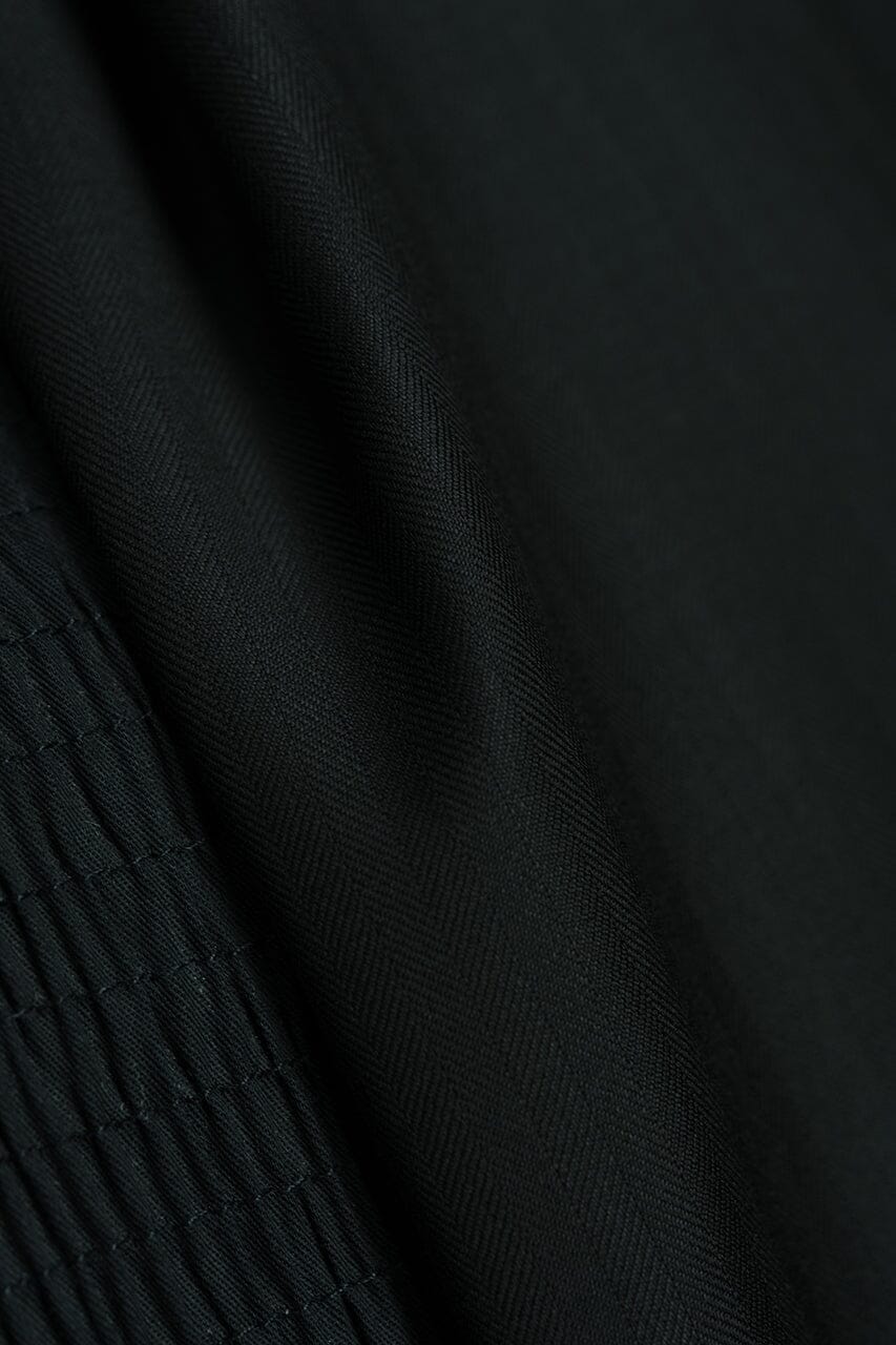 Vintage Suit Fabrics-Marzoni V23417 Marzoni Black Herringbone Wool Silk Cashmere Suiting -3m