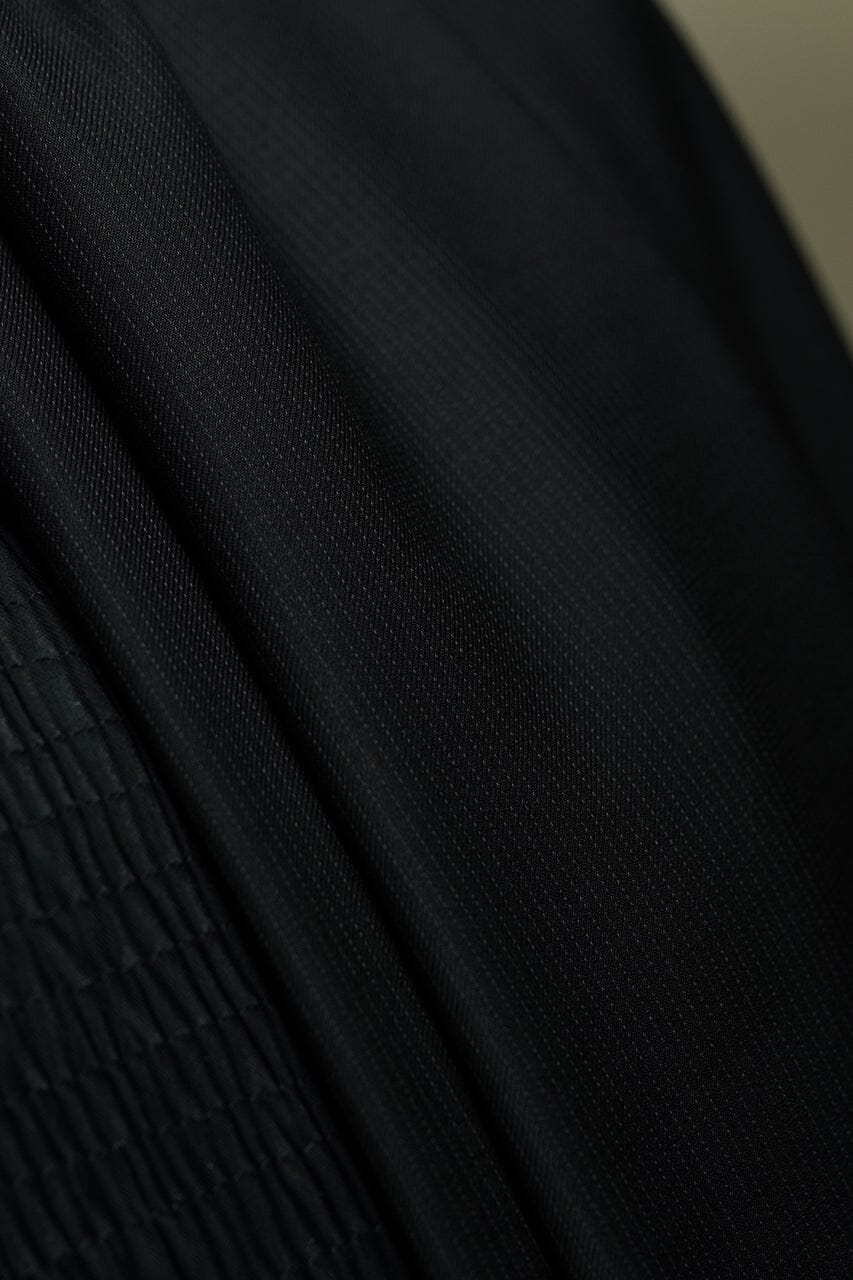 Vintage Suit Fabrics-Marzoni V23419 Marzoni Black Stripe Wool Suiting -3m