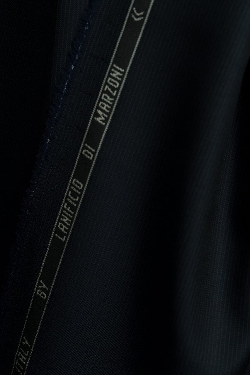Vintage Suit Fabrics-Marzoni V23423 Marzoni Navy Stripe Wool Suiting -3m