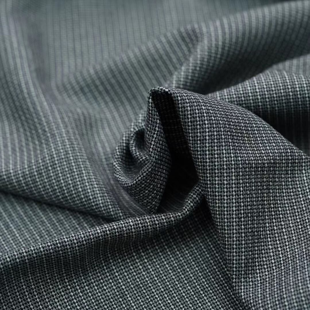 Vintage Suit Fabrics-Pelecia V20047 Silver Pinstripe Winter Wool-2.6m