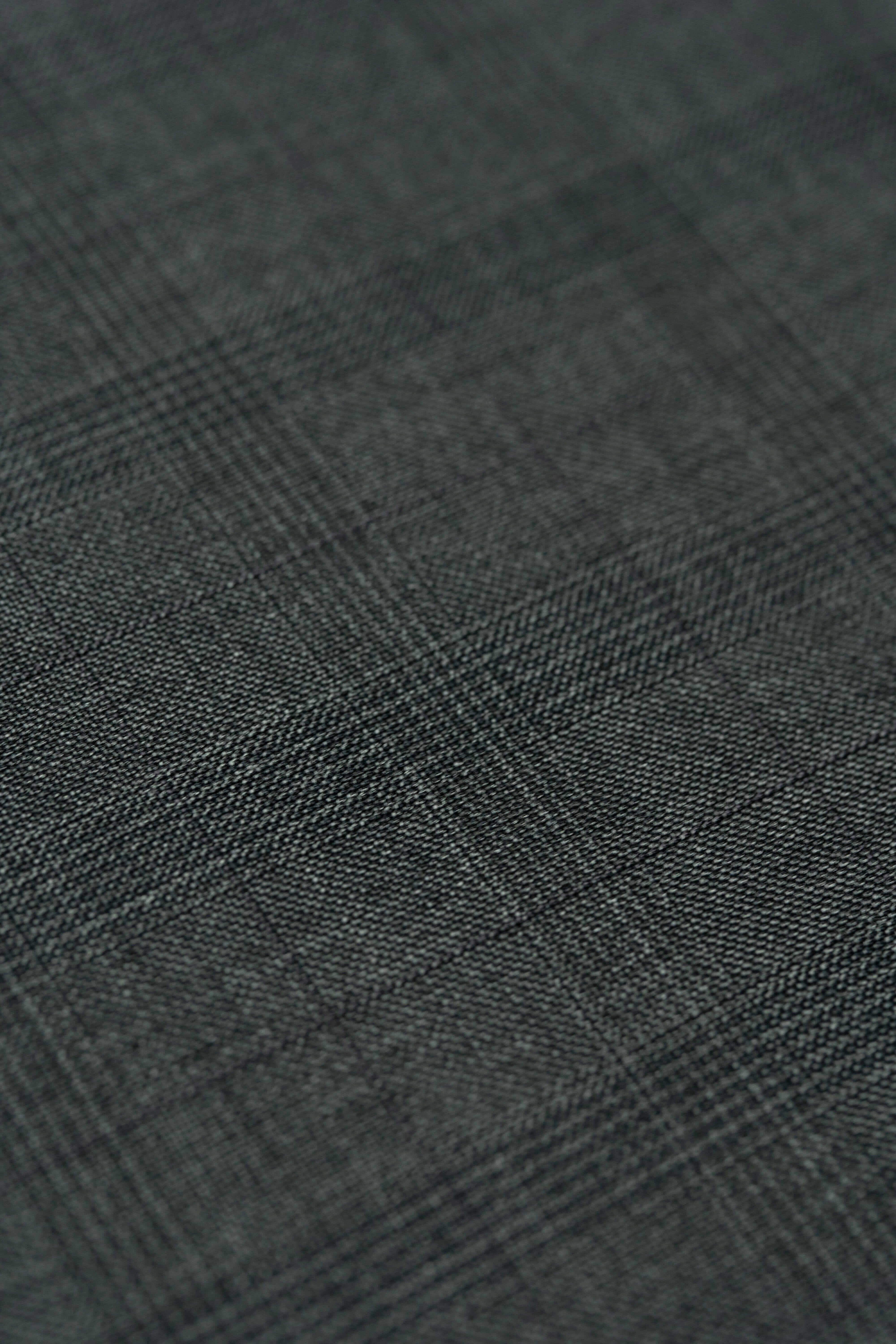 Modern Suit Fabrics-reda 730221 Reda Charcoal Glen Plaid Super 130's Wool Suiting - 2.9m