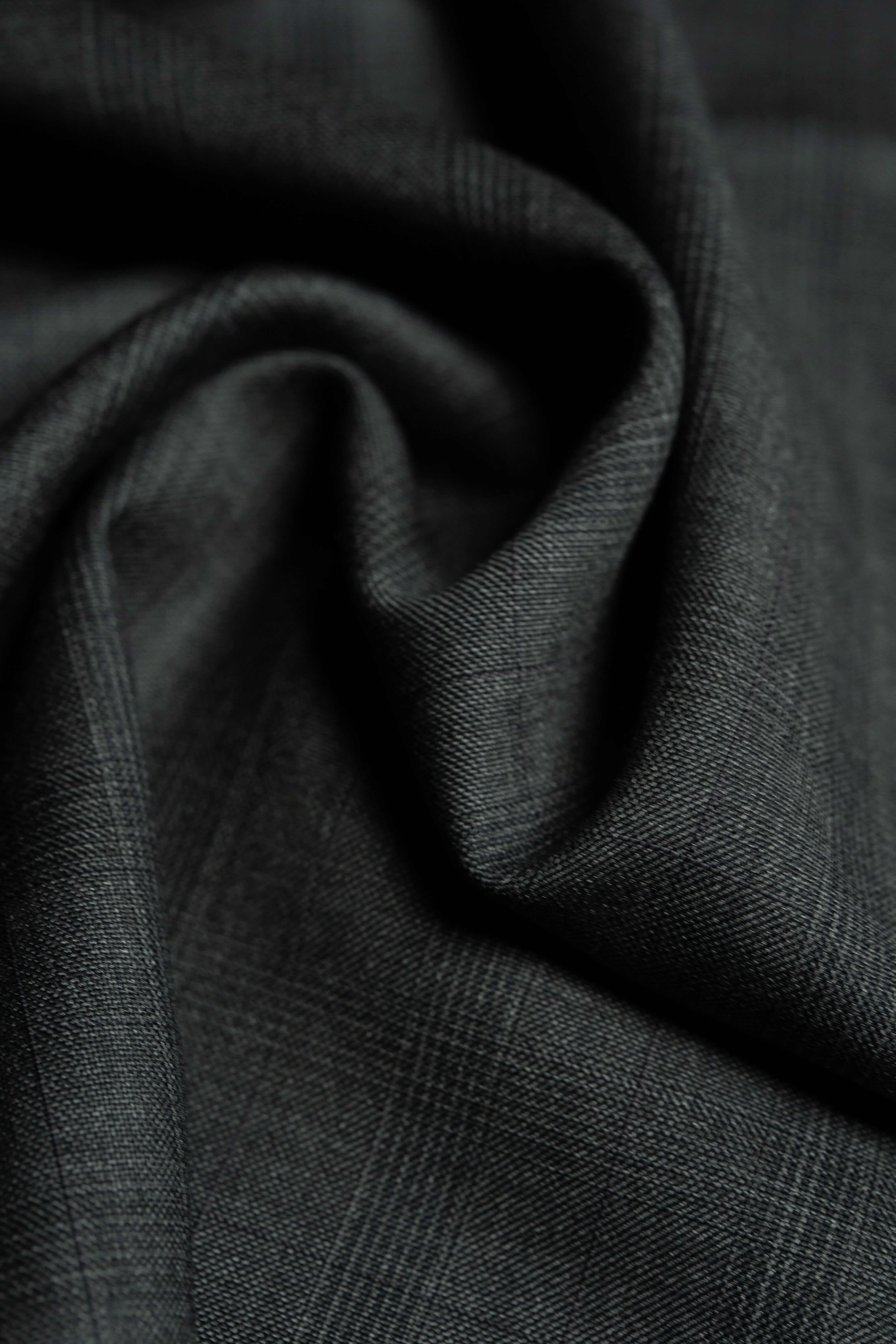 Modern Suit Fabrics-reda 730221 Reda Charcoal Glen Plaid Super 130's Wool Suiting - 2.9m