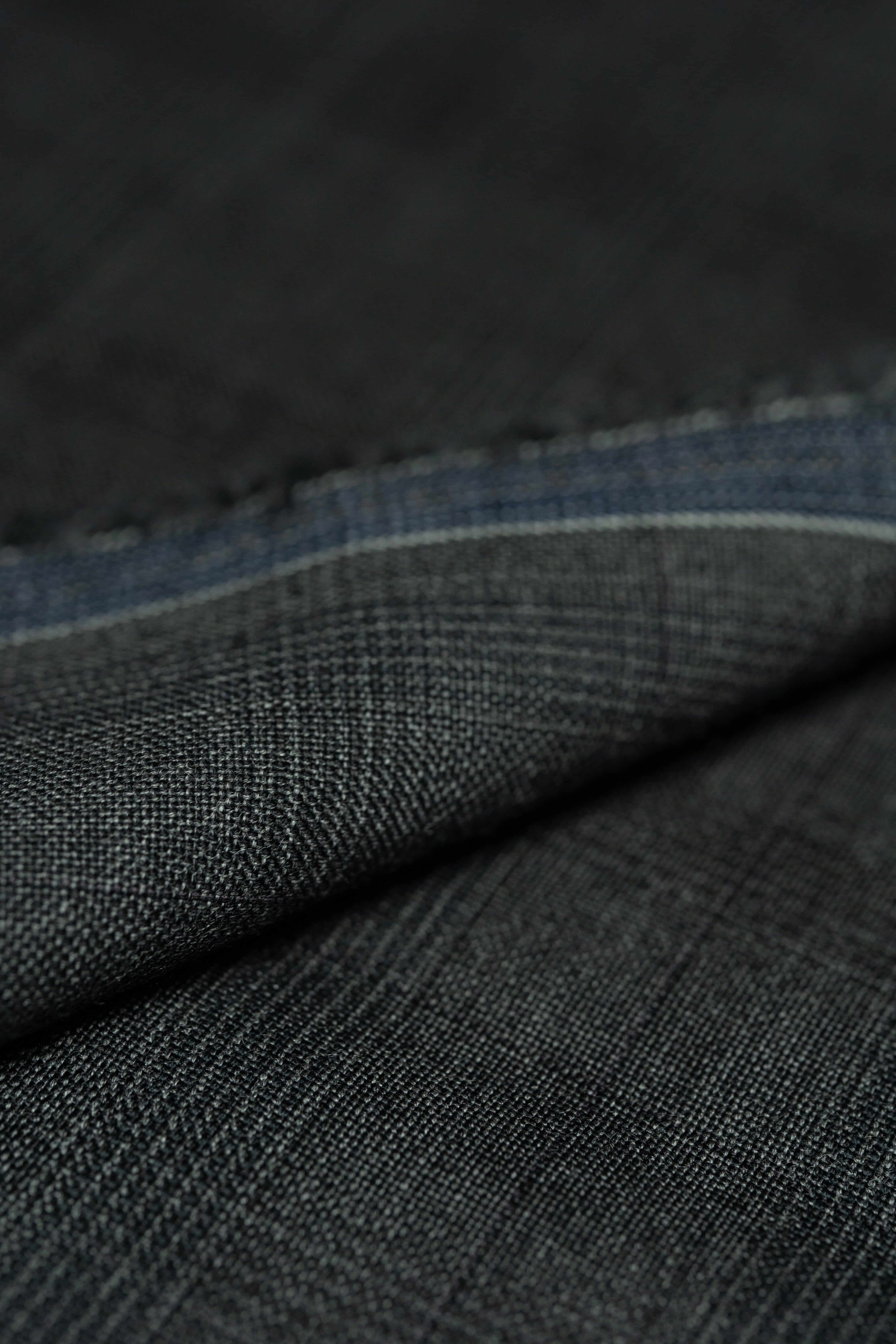 Modern Suit Fabrics-reda 730221 Reda Charcoal Glen Plaid Super 130's Wool Suiting - 2.9m