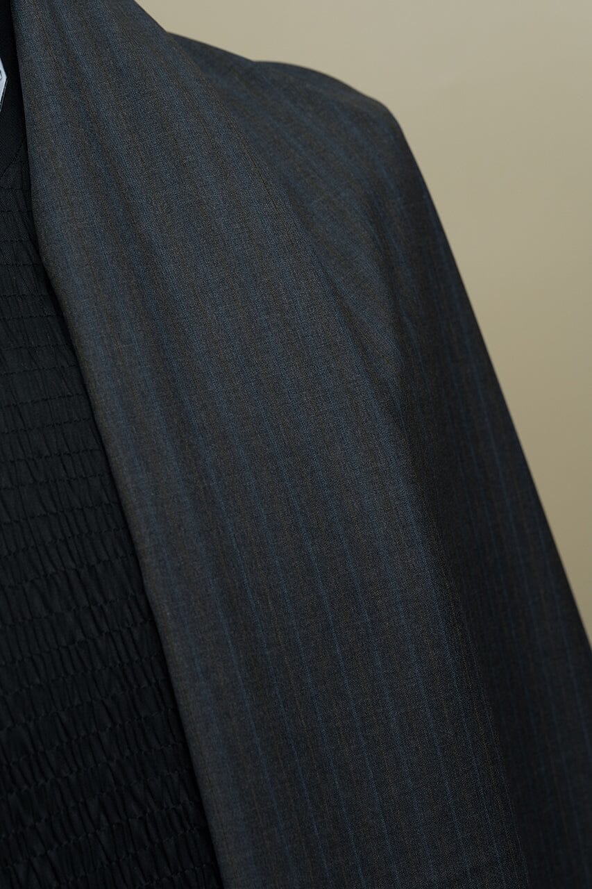 Vintage Suit Fabrics-Santa barbara V20192 Santa Barbara Grey Stripe Wool Suiting -3m